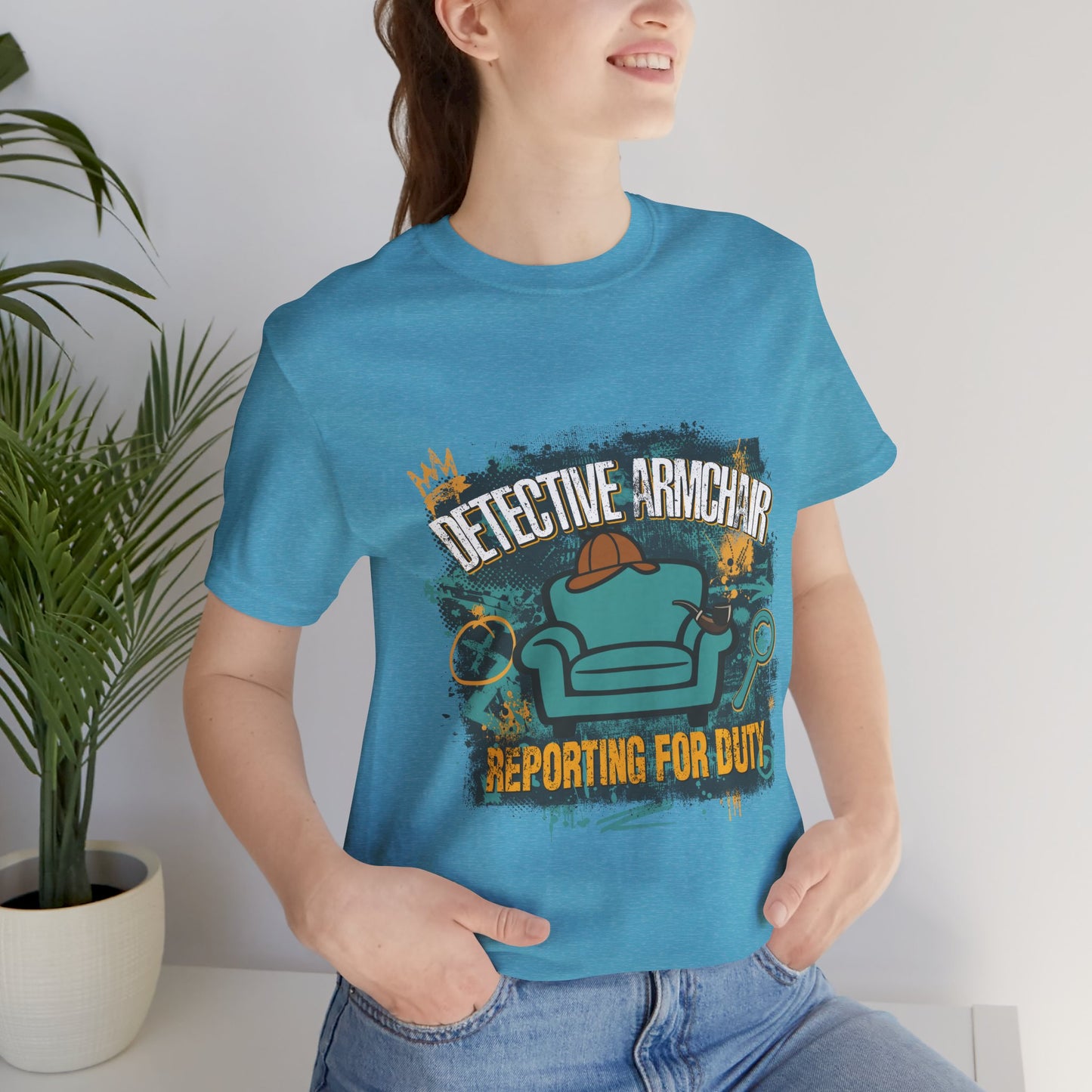 Detective Armchair Reporting for Duty Funny True Crime Graphic T-Shirt