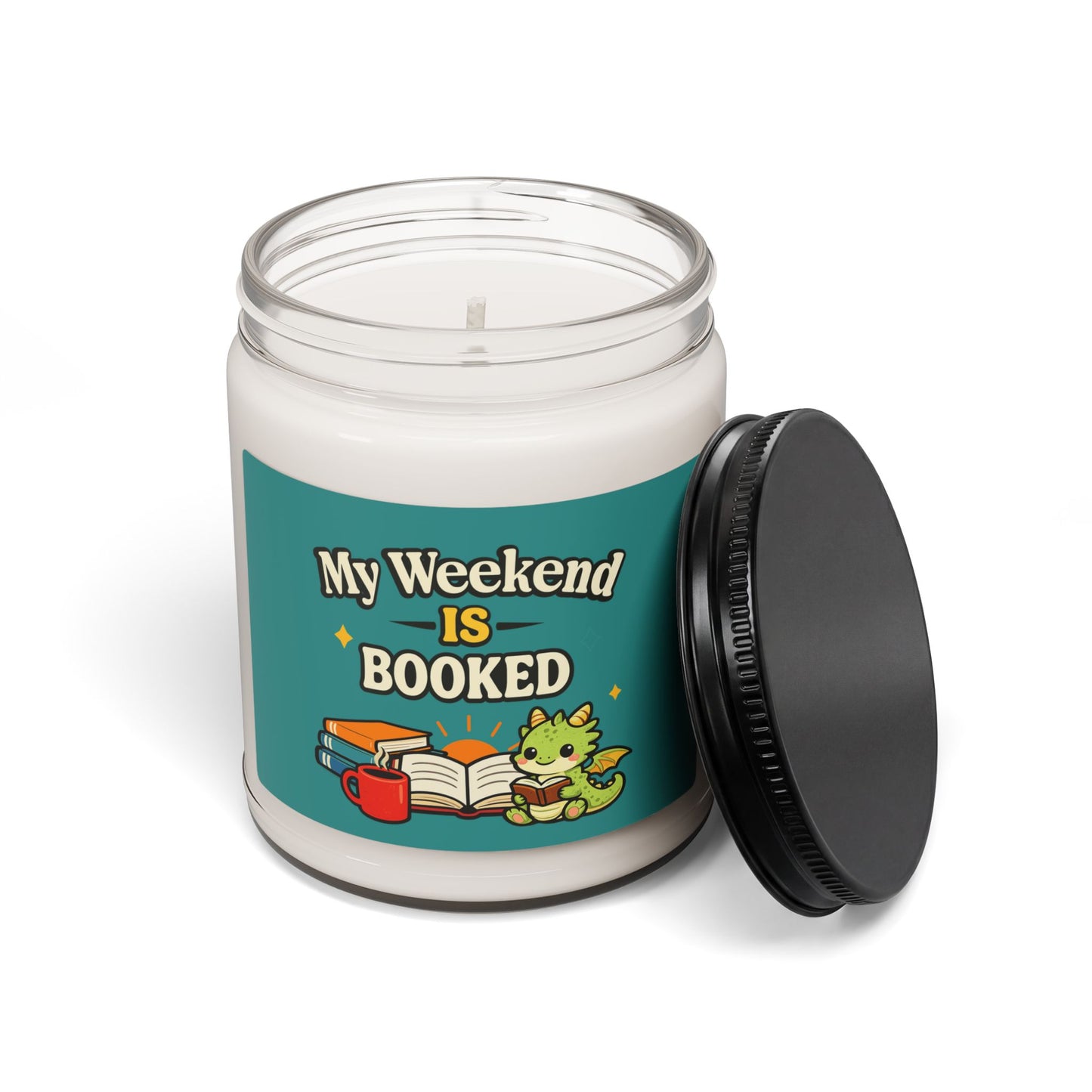 My Weekend Is Booked | Cute Book Dragon Scented Soy Candle