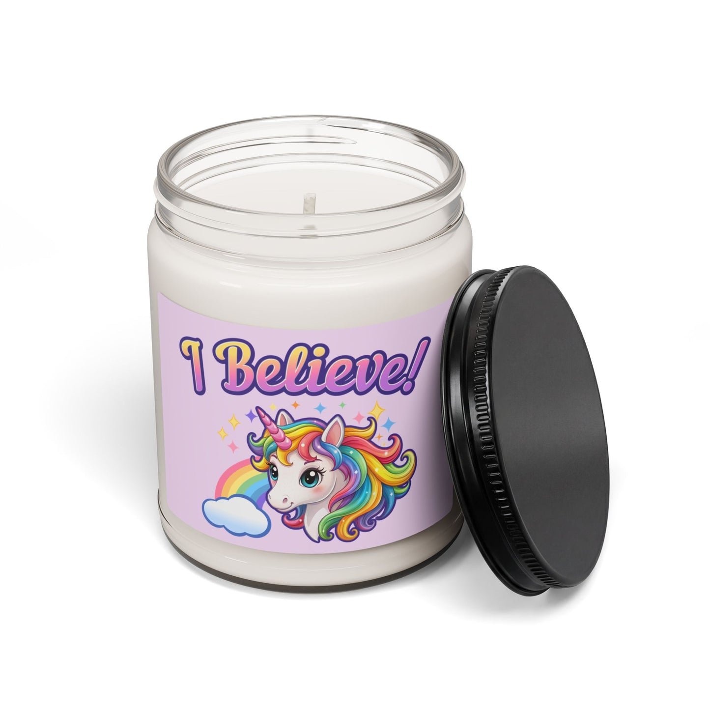 I Believe! Unicorn Scented Soy Candle | Magical Fantasy Home Decor Gift