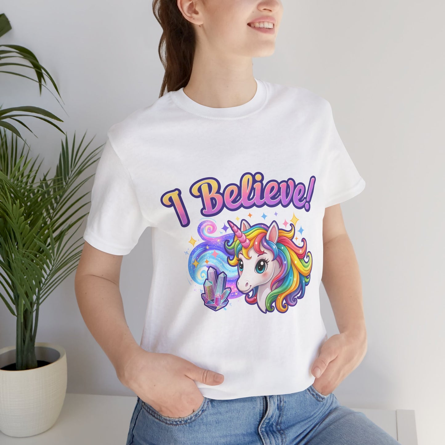 I Believe... Unicorn | Fantasy T-Shirt | Magical Rainbow Mythical Creature Graphic Tee