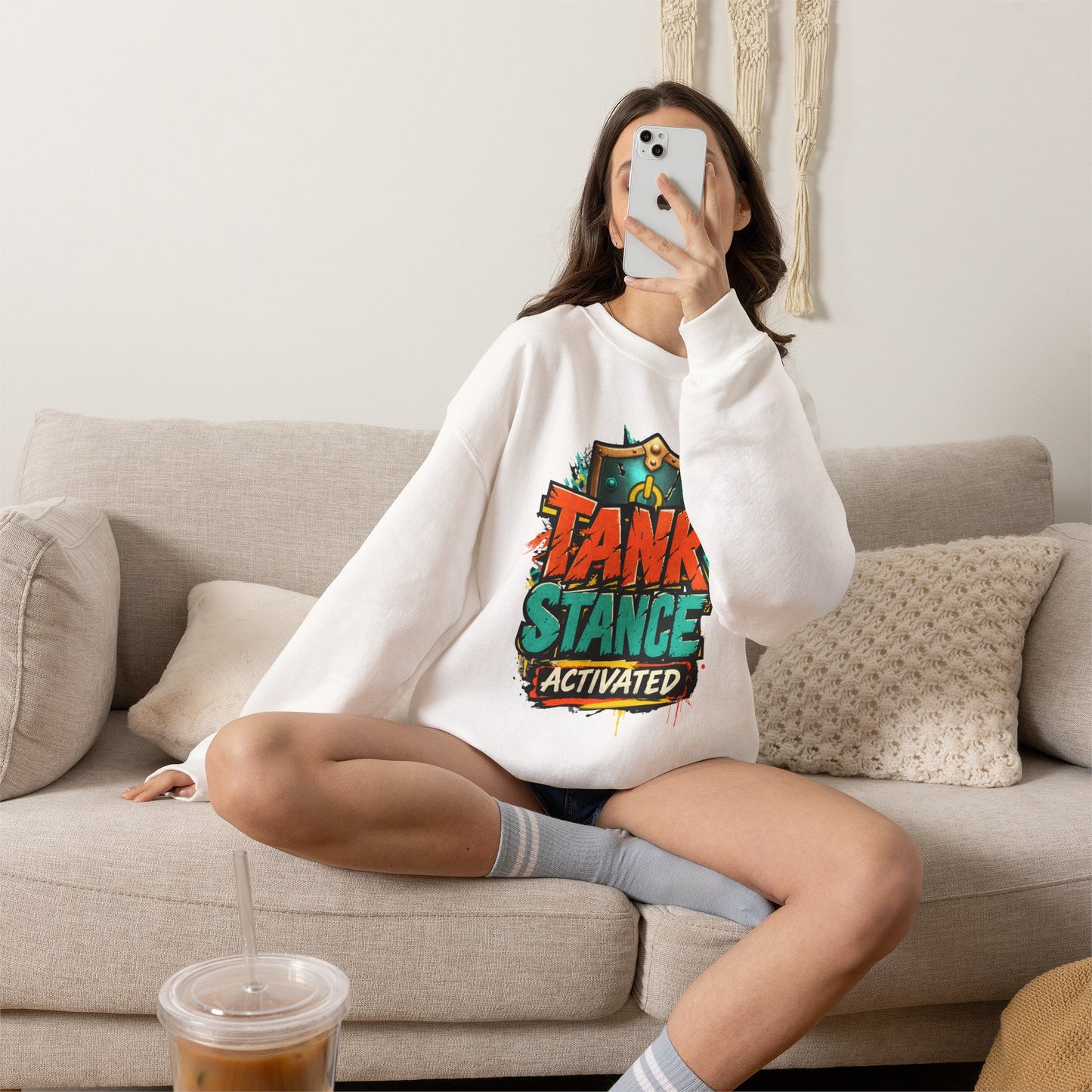 Tank Stance Activated Gamer Crewneck – Neon Graffiti Tank Main Sweatshirt