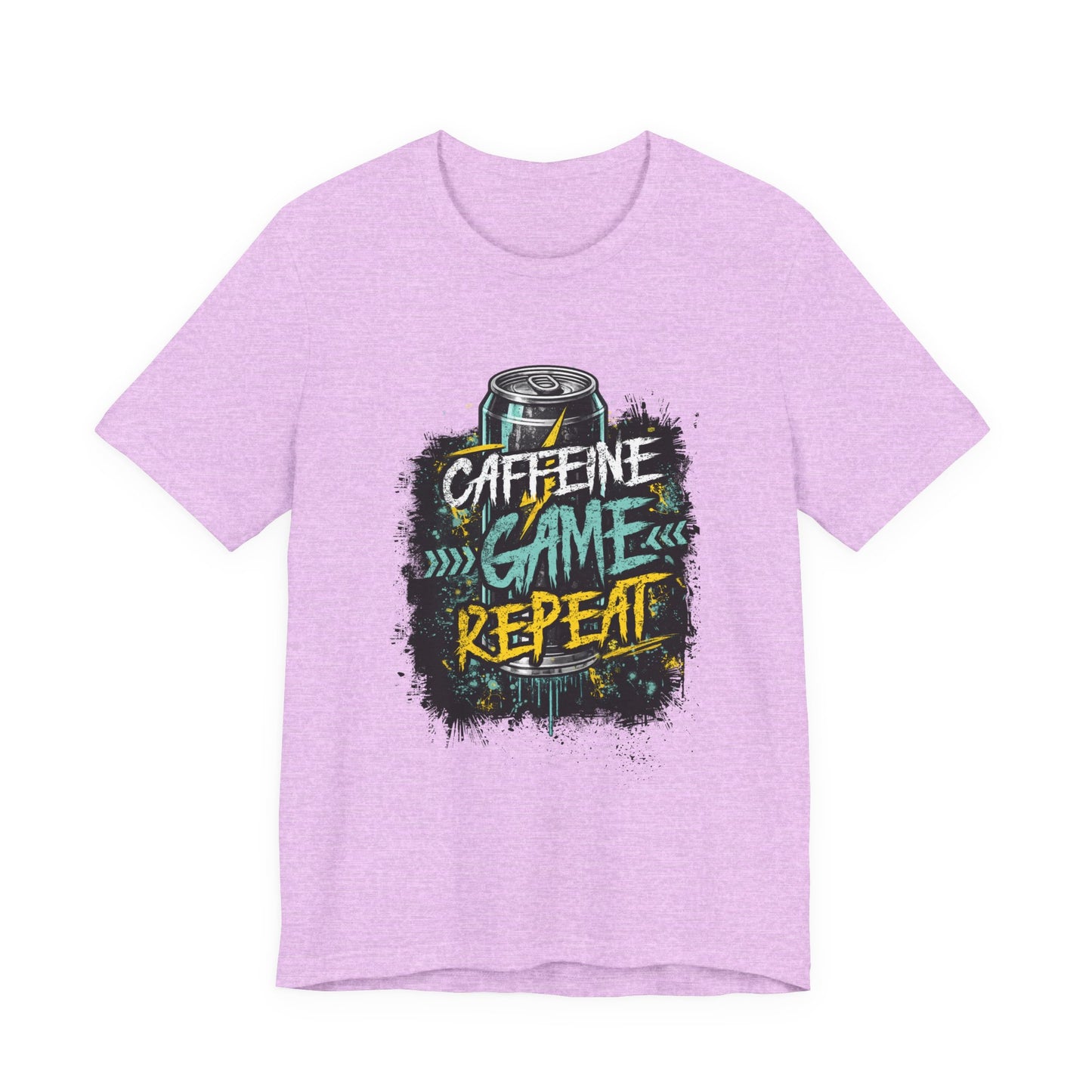 Caffeine Game Repeat T‑Shirt — Gamer Coffee Tee for Streamers & PC Players