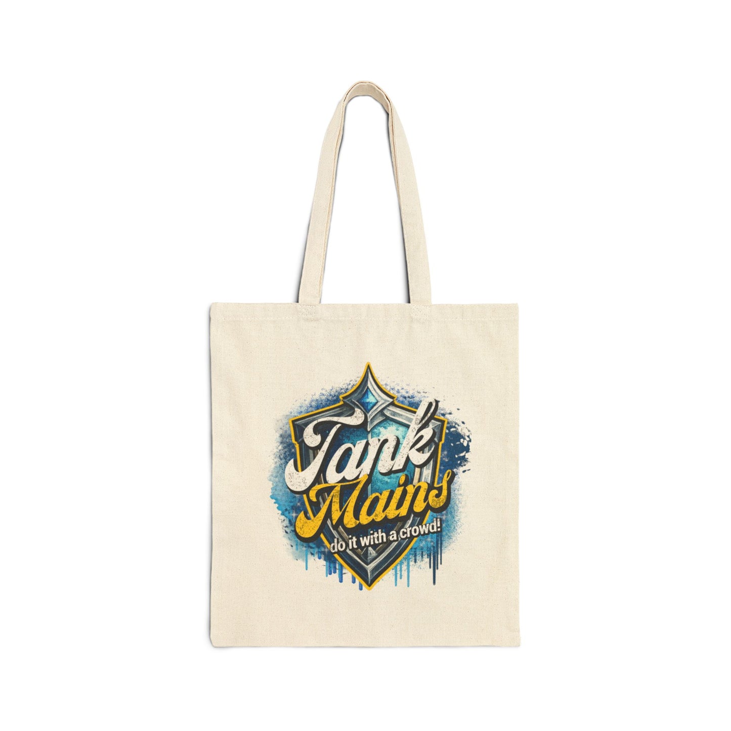 Tank Mains Graphic Tote Bag | "Tank Mains do it with a crowd" Cotton Canvas Tote