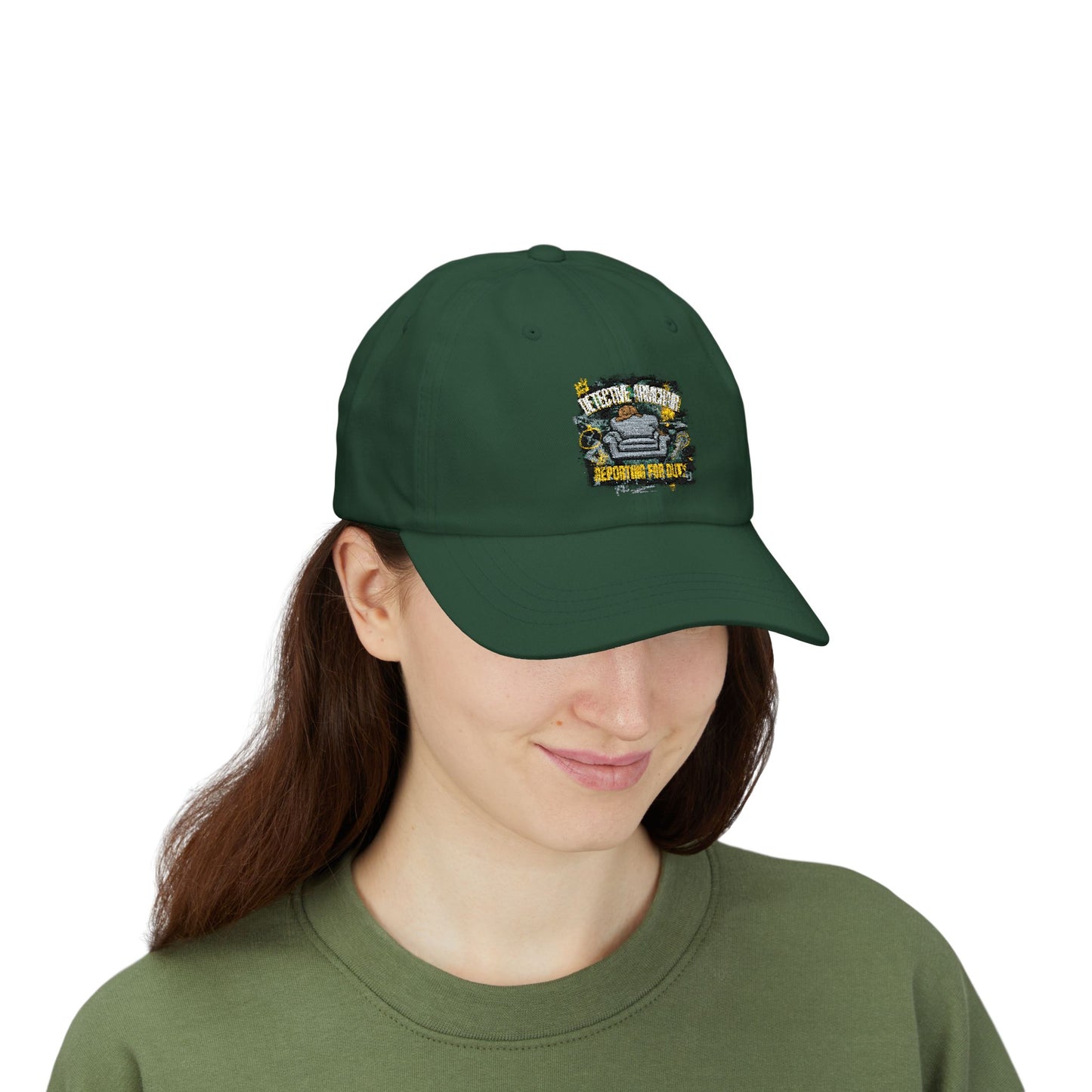 Detective Armchair Reporting for Duty Funny True Crime Dad Cap