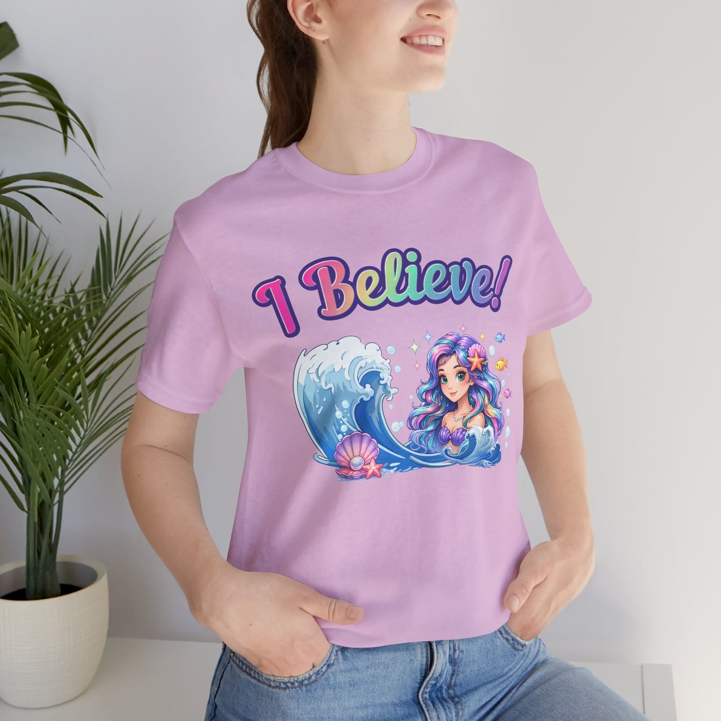 I Believe! Mermaid Fantasy T-Shirt | Magical Ocean Mythical Creature Graphic Tee