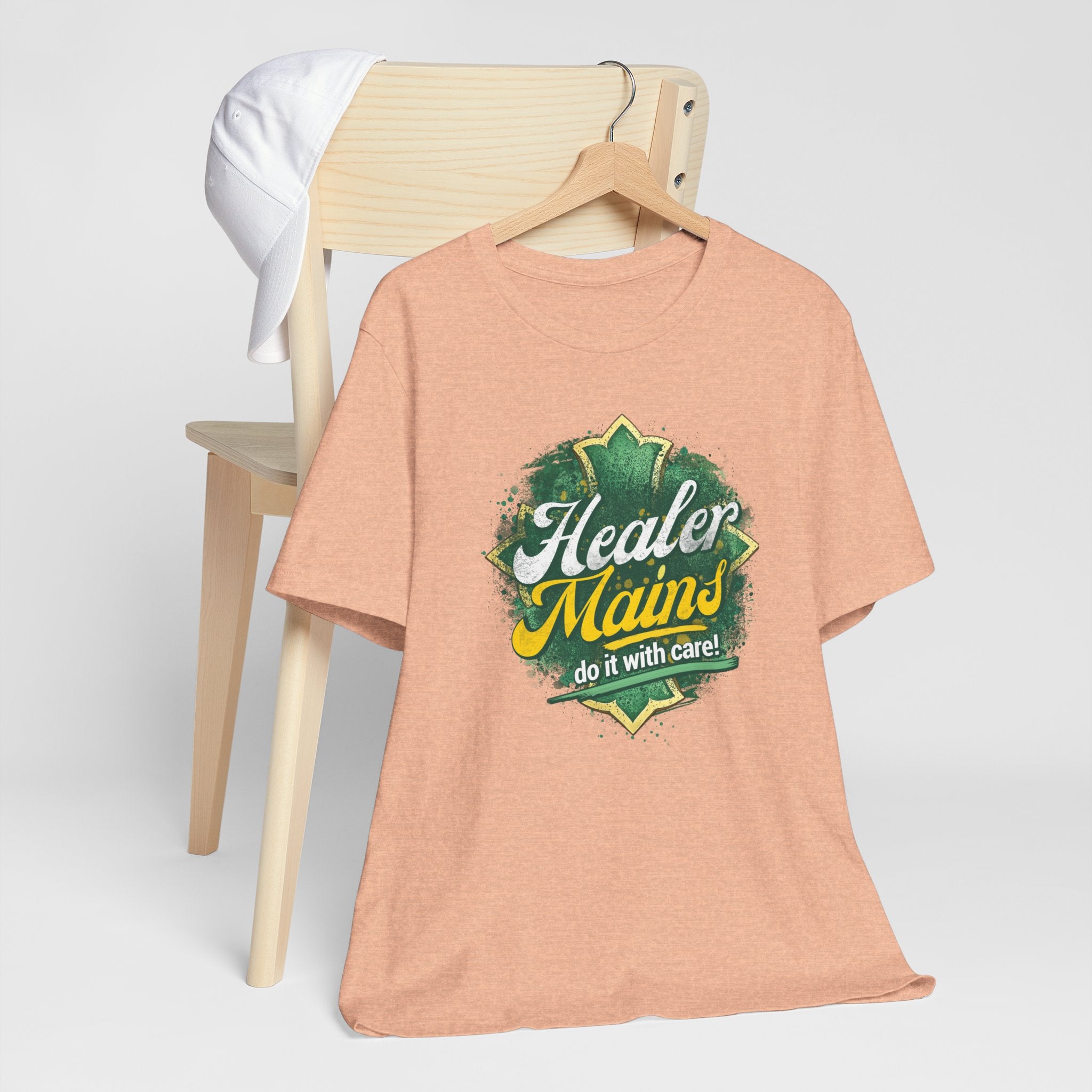 Healer Mains T-Shirt – “Do It With Care” Gamer Healer Tee