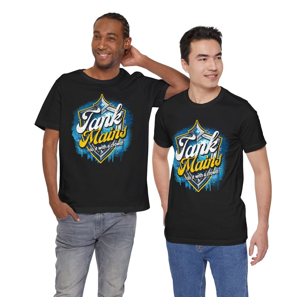 Tank Mains Gaming T‑Shirt — "Do It With a Crowd" Retro Esports Tee