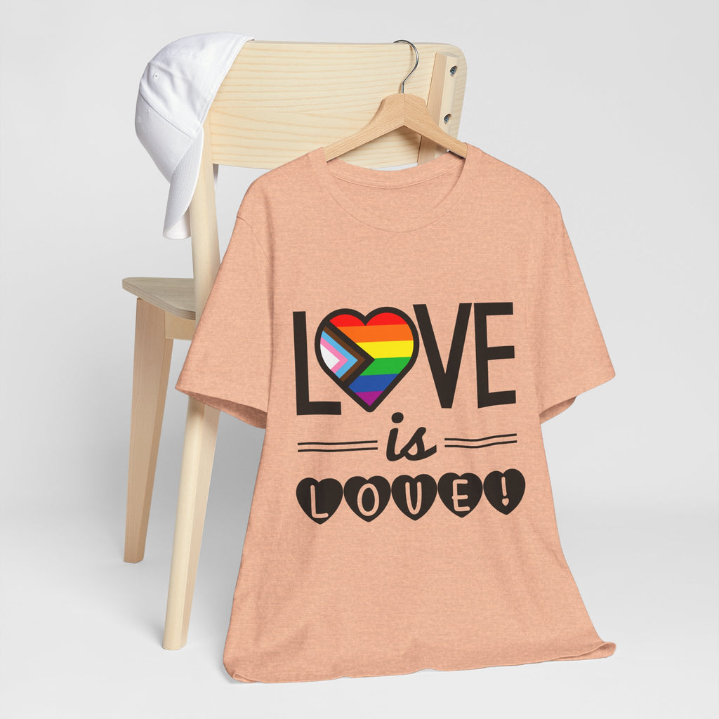 Love Is Love T-Shirt — Rainbow Heart Pride Tee