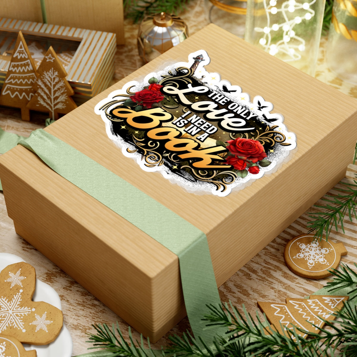 The Only Love I Need Is in a Book Sticker | BookTok Romantasy Vinyl Sticker | Fantasy Romance Book Lover Decal