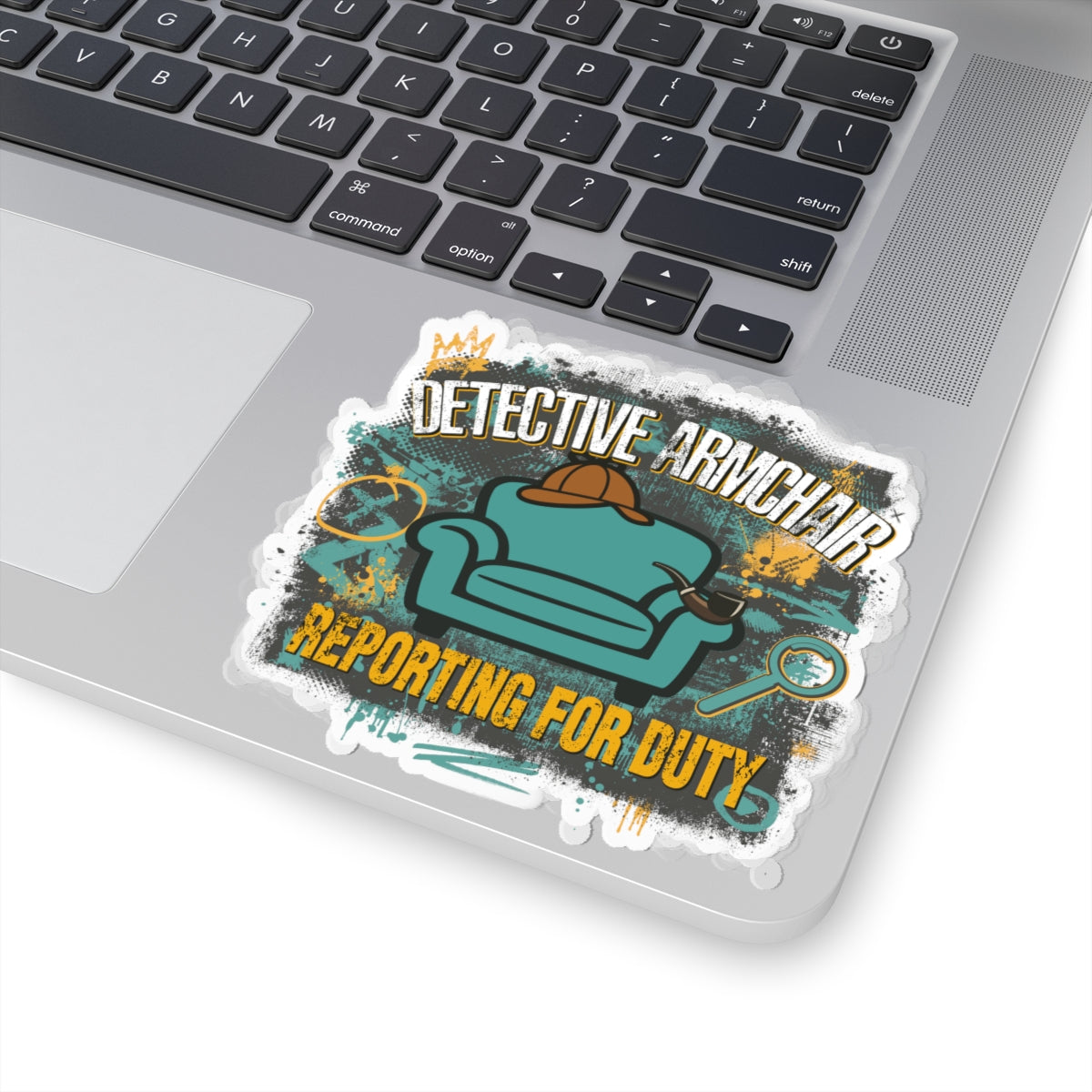 Detective Armchair Reporting for Duty Funny True Crime Vinyl Sticker