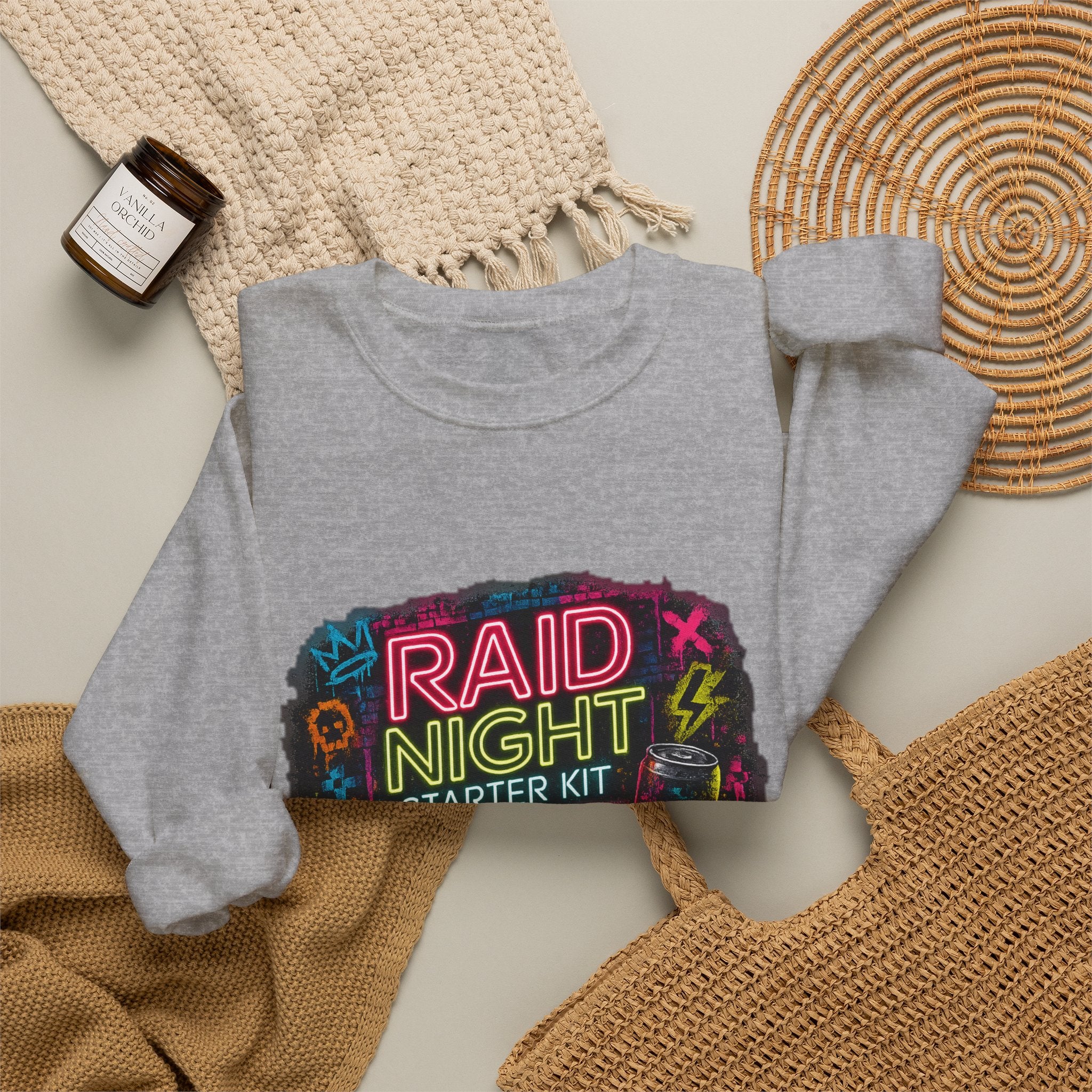 Raid Night Starter Kit | Retro Neon Gamer Sweatshirt