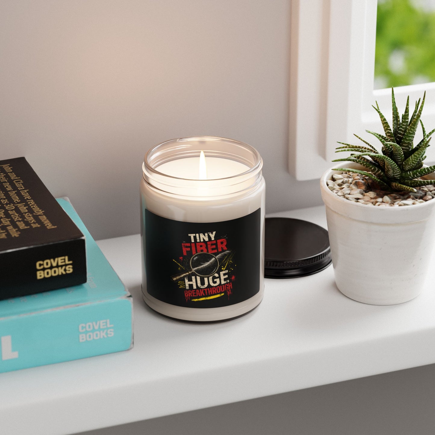 Tiny Fiber Huge Breakthrough Scented Candle | True Crime Gift for Forensic Science Fans