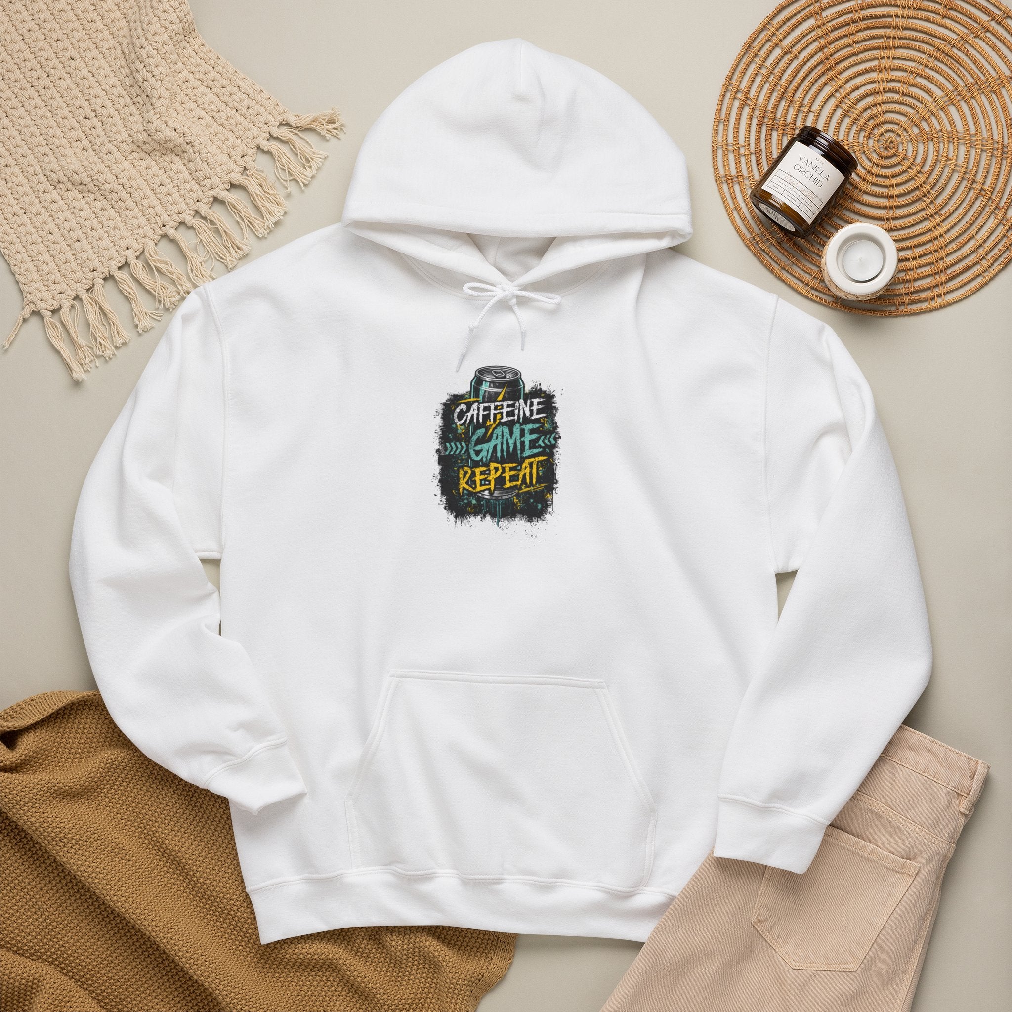 Caffeine Game Repeat | Gaming, E-Sports Hoodie