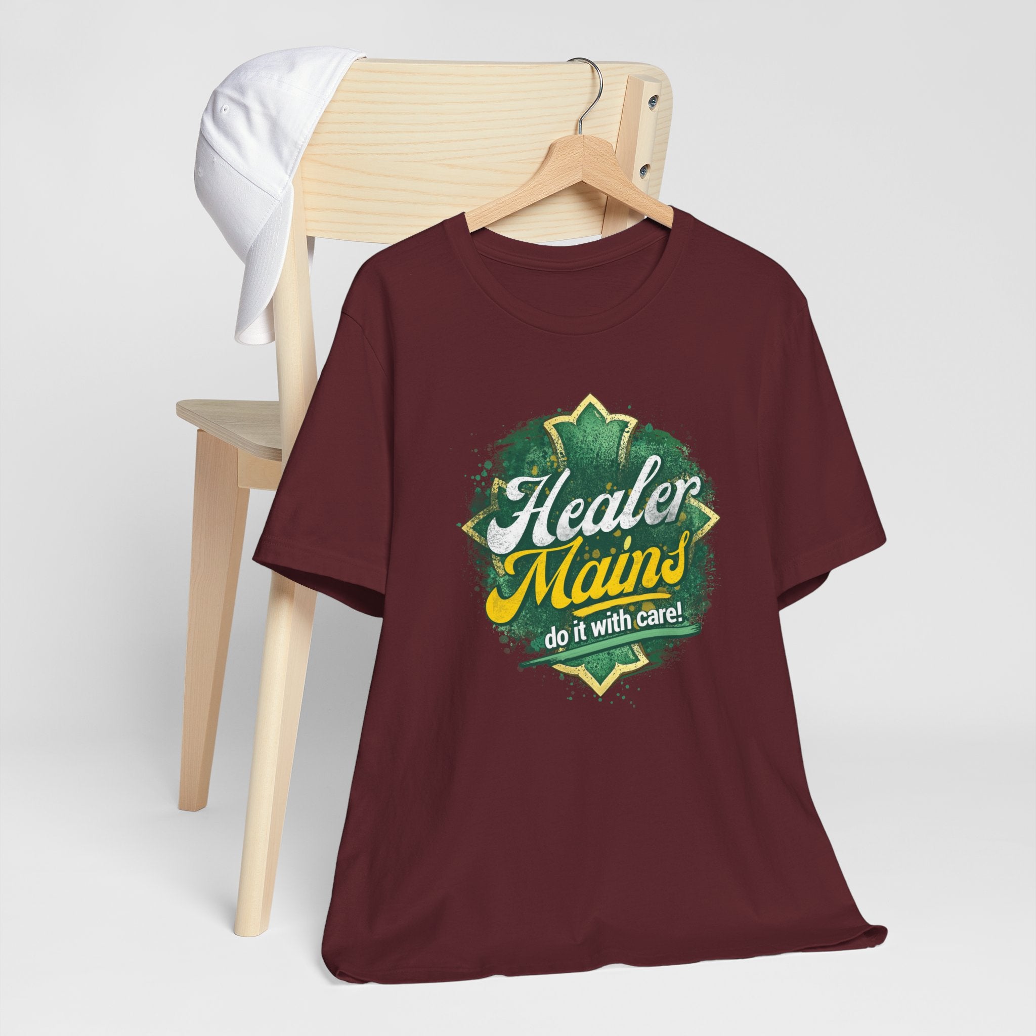 Healer Mains T-Shirt – “Do It With Care” Gamer Healer Tee