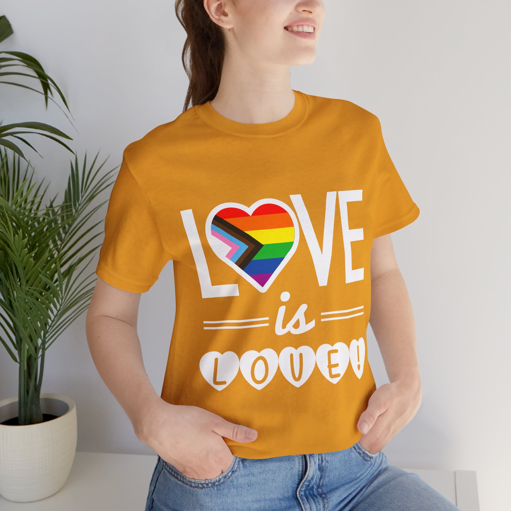 Love Is Love T-Shirt — Rainbow Heart Pride Tee