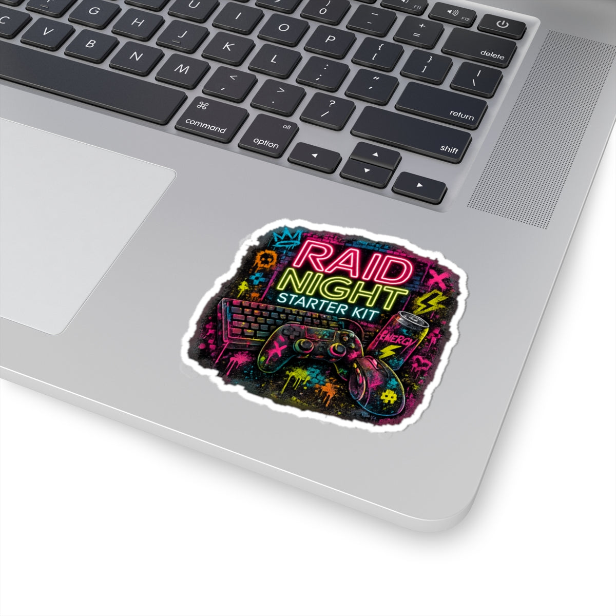 Raid Night Starter Kit | Retro Neon Gamer Vinyl Sticker
