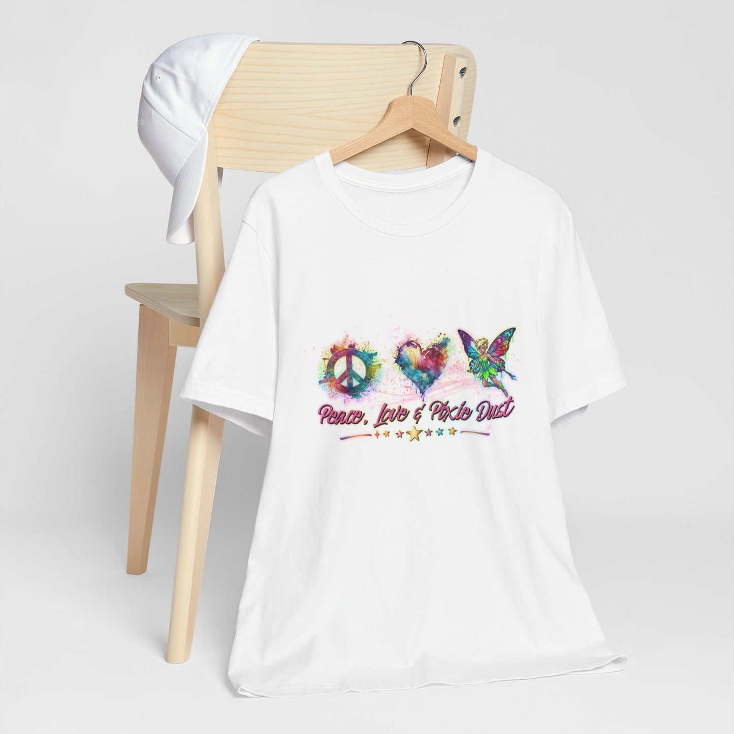 Peace, Love & Pixie Dust Watercolor Fantasy T-Shirt