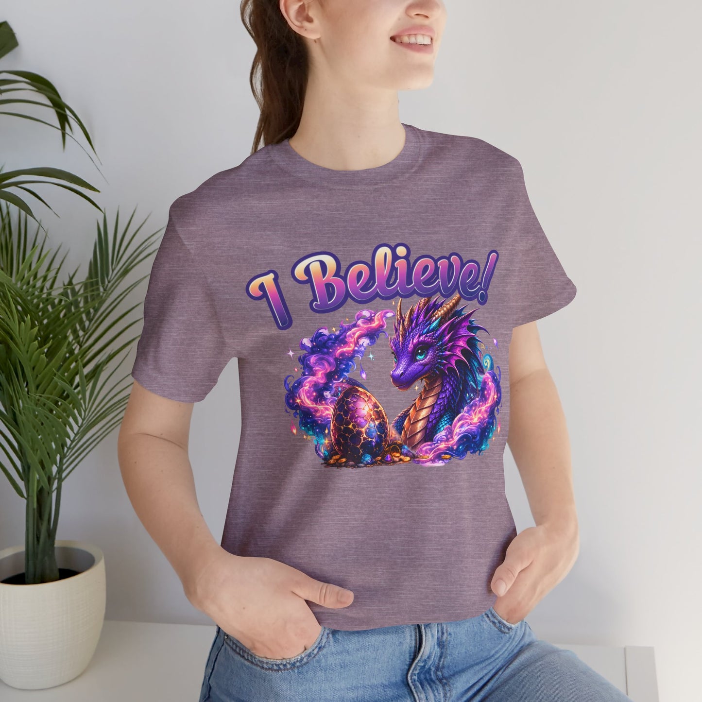 I Believe! Dragon Fantasy T-Shirt | Magical Dragon Egg Mythical Creature Graphic Tee