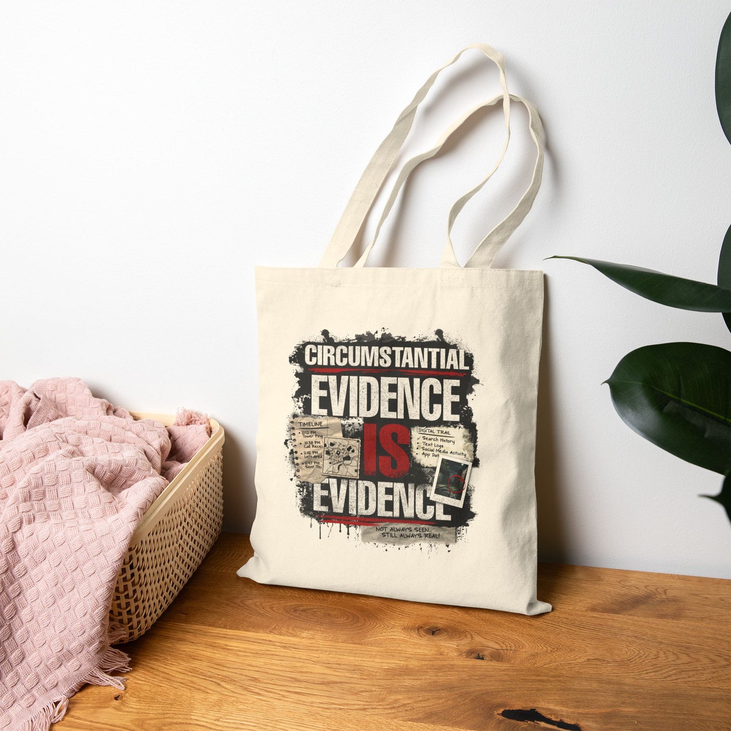 Circumstantial Evidence Is Evidence | True Crime Canvas Tote Bag