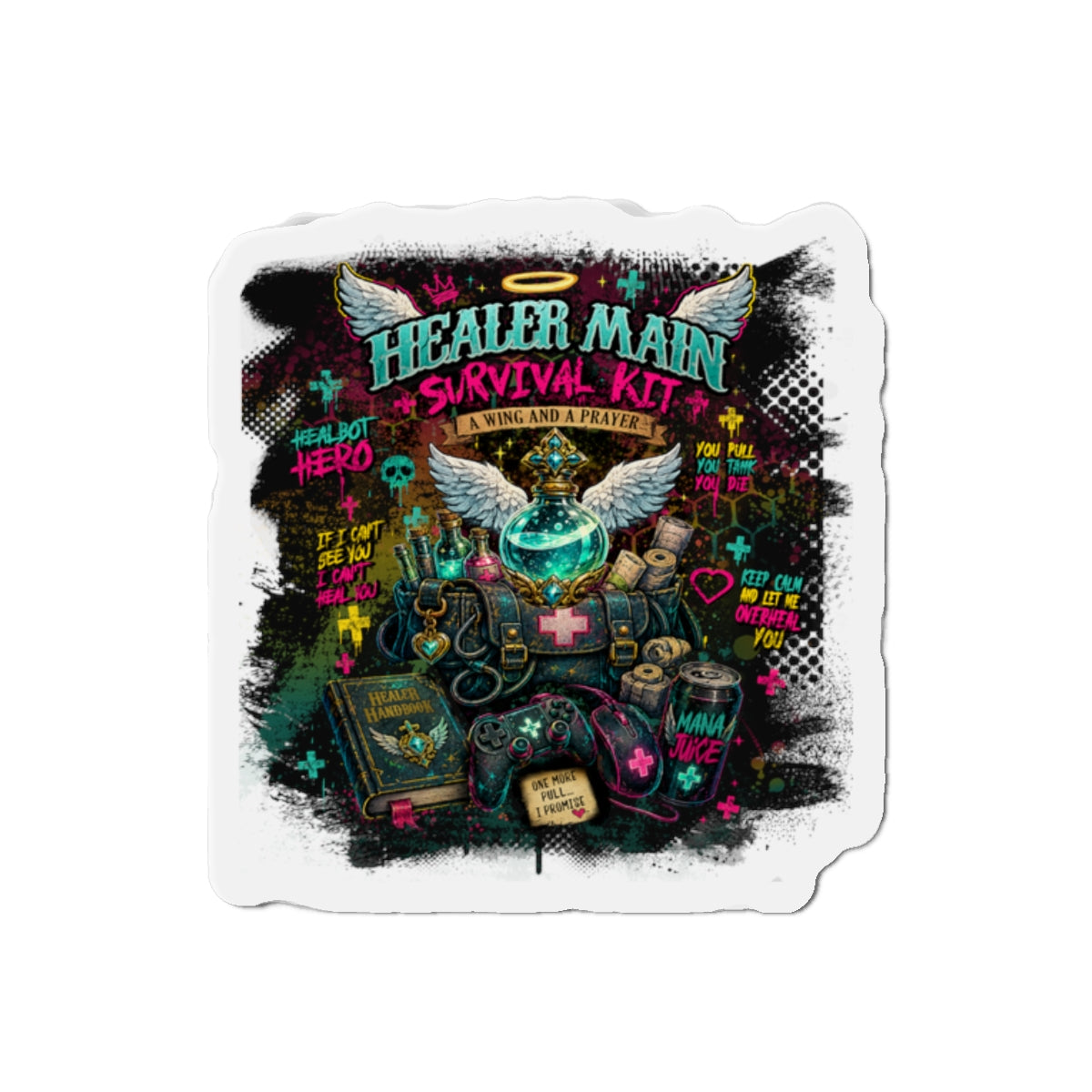 Healer Main Survival Kit Die-Cut Gamer Magnet