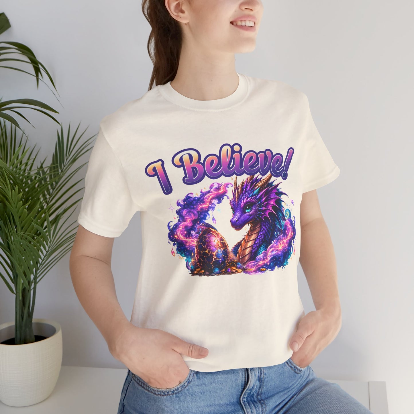 I Believe! Dragon Fantasy T-Shirt | Magical Dragon Egg Mythical Creature Graphic Tee