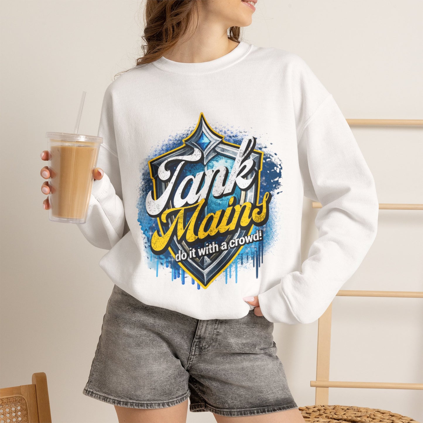 Tank Mains Crewneck Sweatshirt — Gamer Esports Graphic Pullover