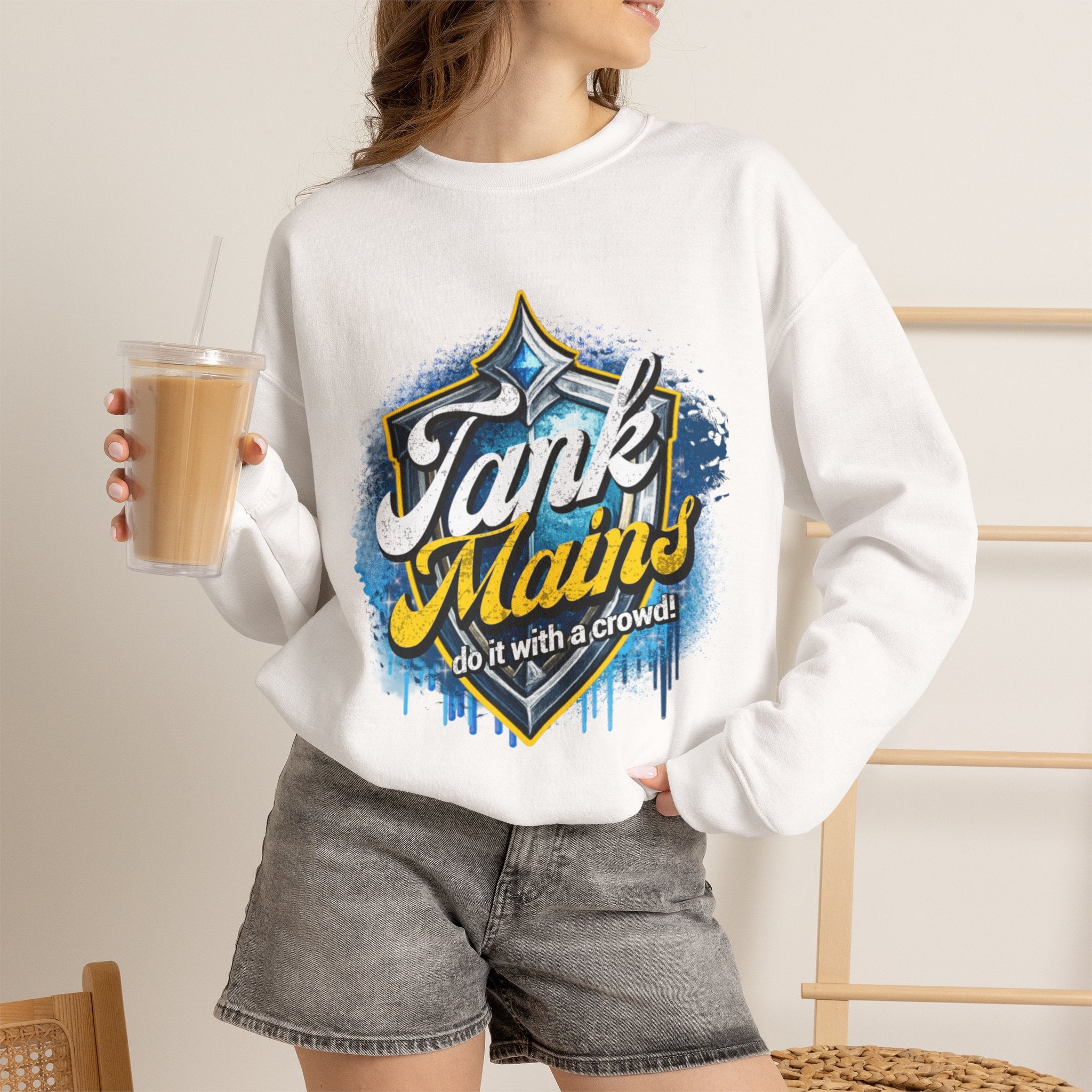 Tank Mains Crewneck Sweatshirt — Gamer Esports Graphic Pullover