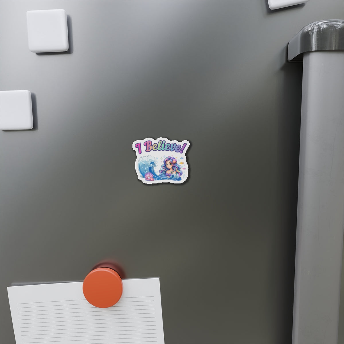 I Believe Mermaid Fantasy Die-Cut Magnet
