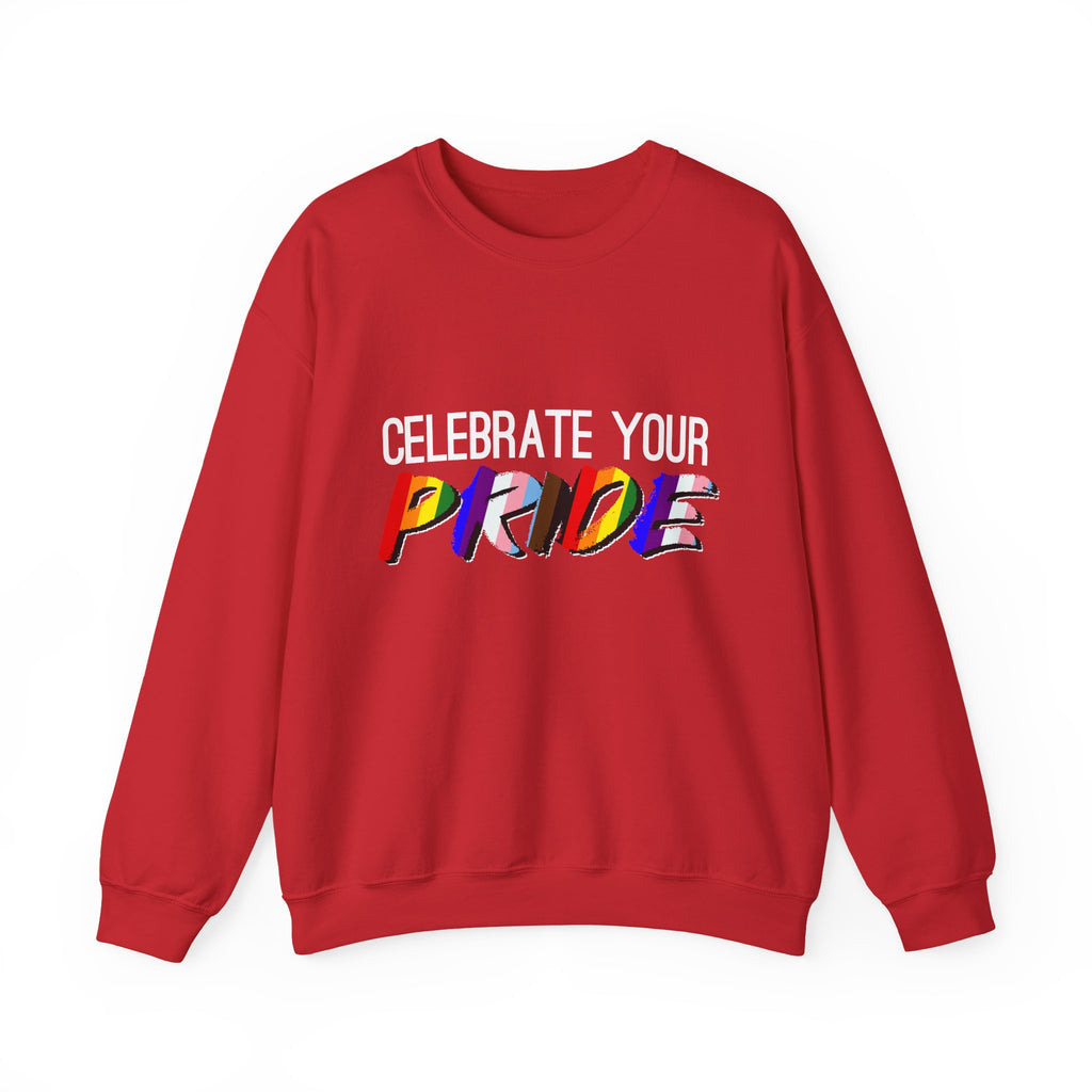 Celebrate Your Pride Crewneck Sweatshirt — Rainbow LGBTQ+ Pride Pullover