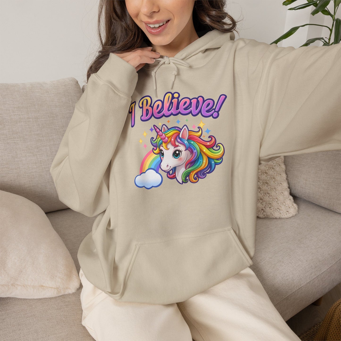 I Believe! Unicorn Hoodie | Colorful Fantasy Mythical Creature Pullover Sweatshirt