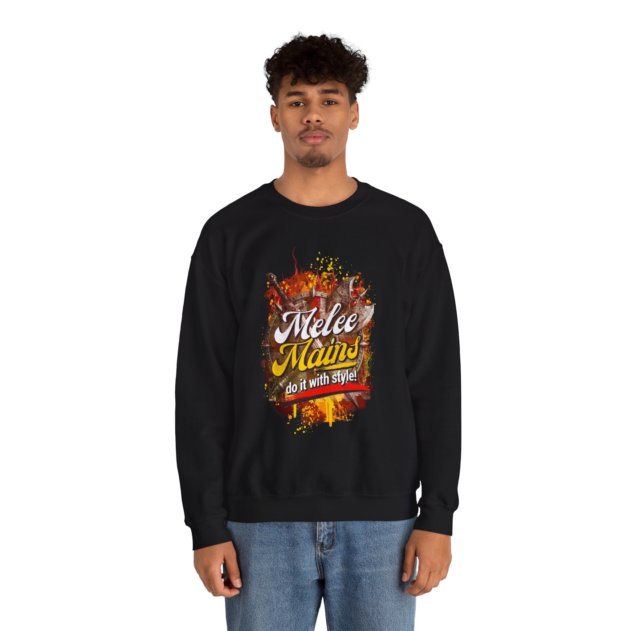 Melee Mains Crewneck Sweatshirt – “Do It With Style” Gamer Graphic Pullover