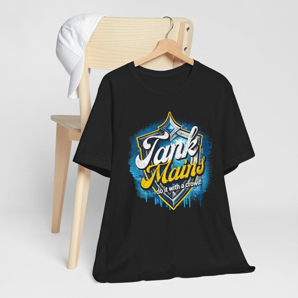 Tank Mains Gaming T‑Shirt — "Do It With a Crowd" Retro Esports Tee