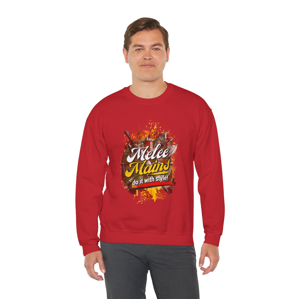 Melee Mains Crewneck Sweatshirt – “Do It With Style” Gamer Graphic Pullover