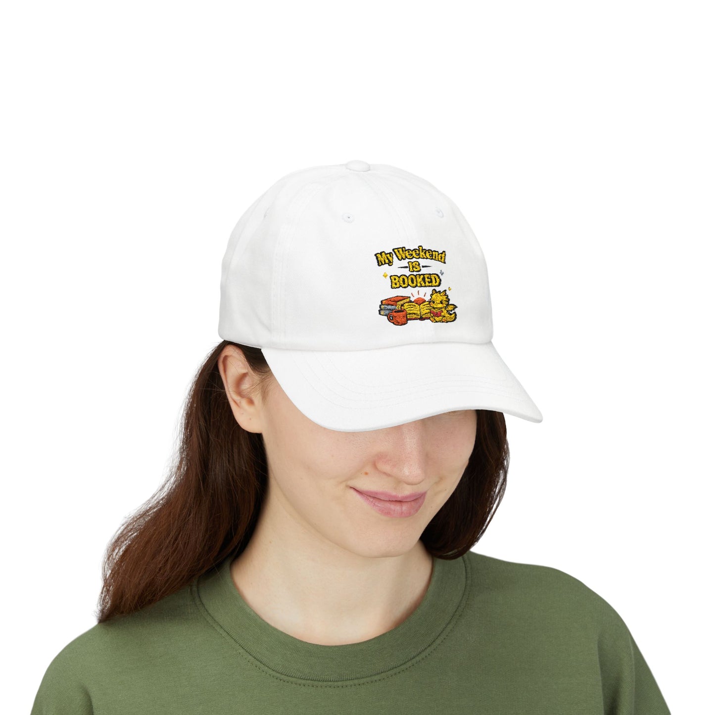 My Weekend Is Booked | Cute Book Dragon Embroidered Dad Cap