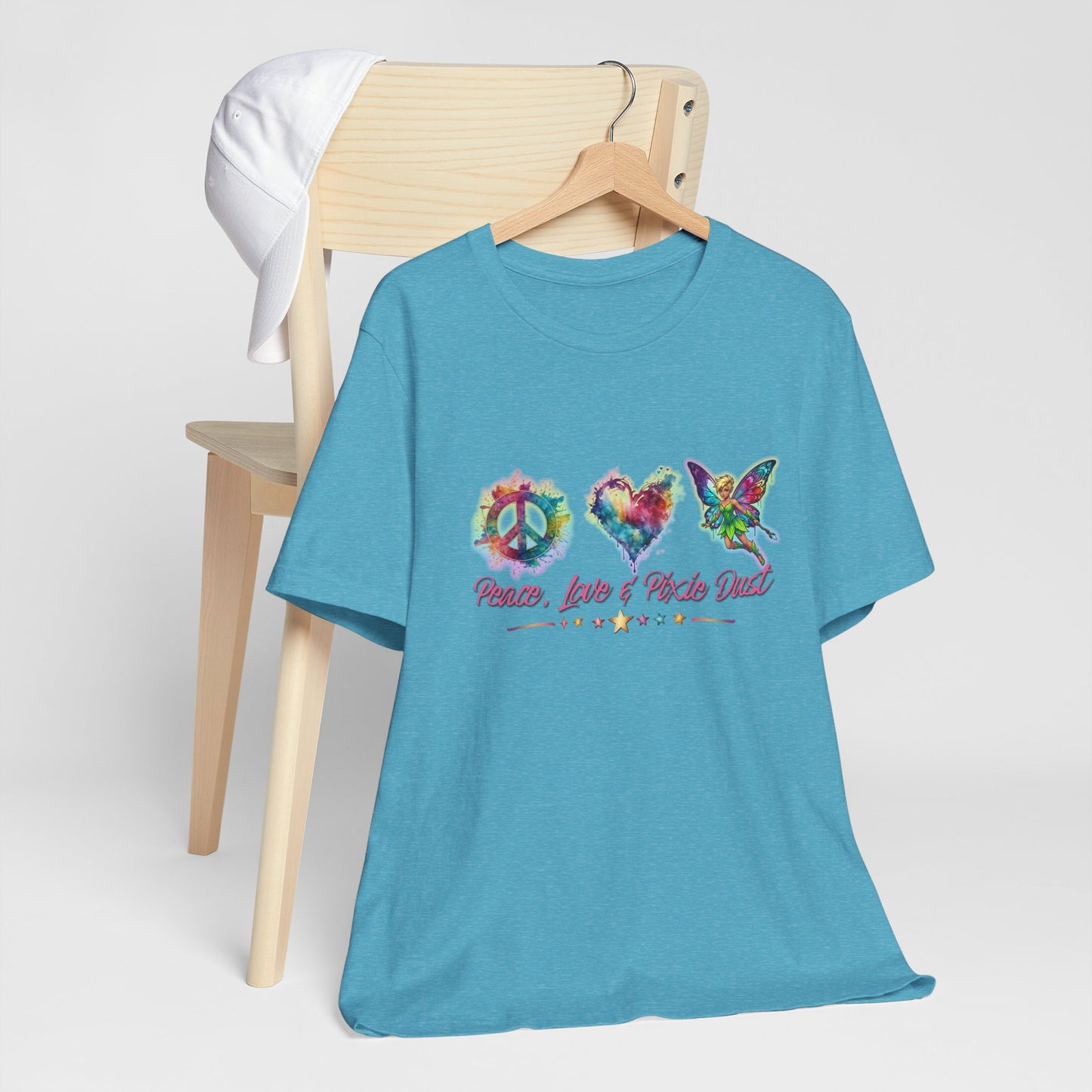 Peace, Love & Pixie Dust Watercolor Fantasy T-Shirt