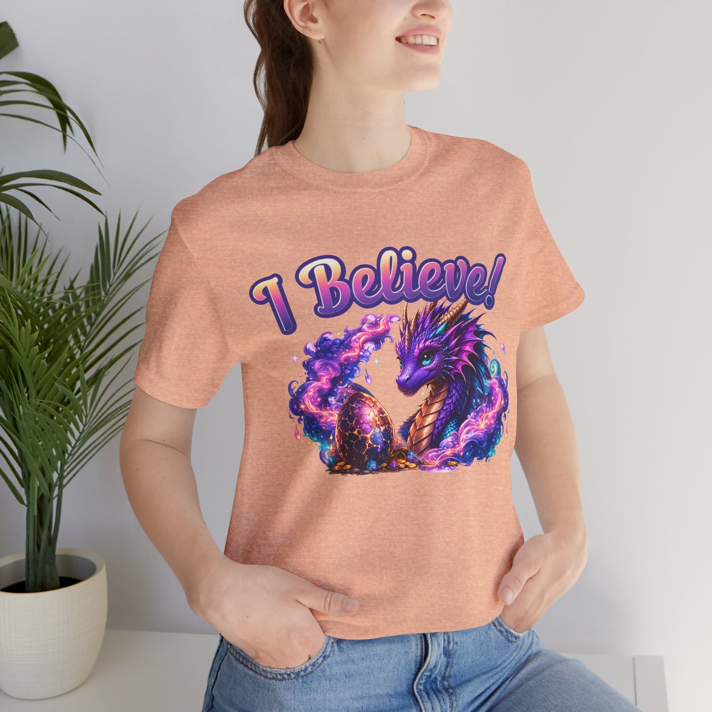 I Believe! Dragon Fantasy T-Shirt | Magical Dragon Egg Mythical Creature Graphic Tee