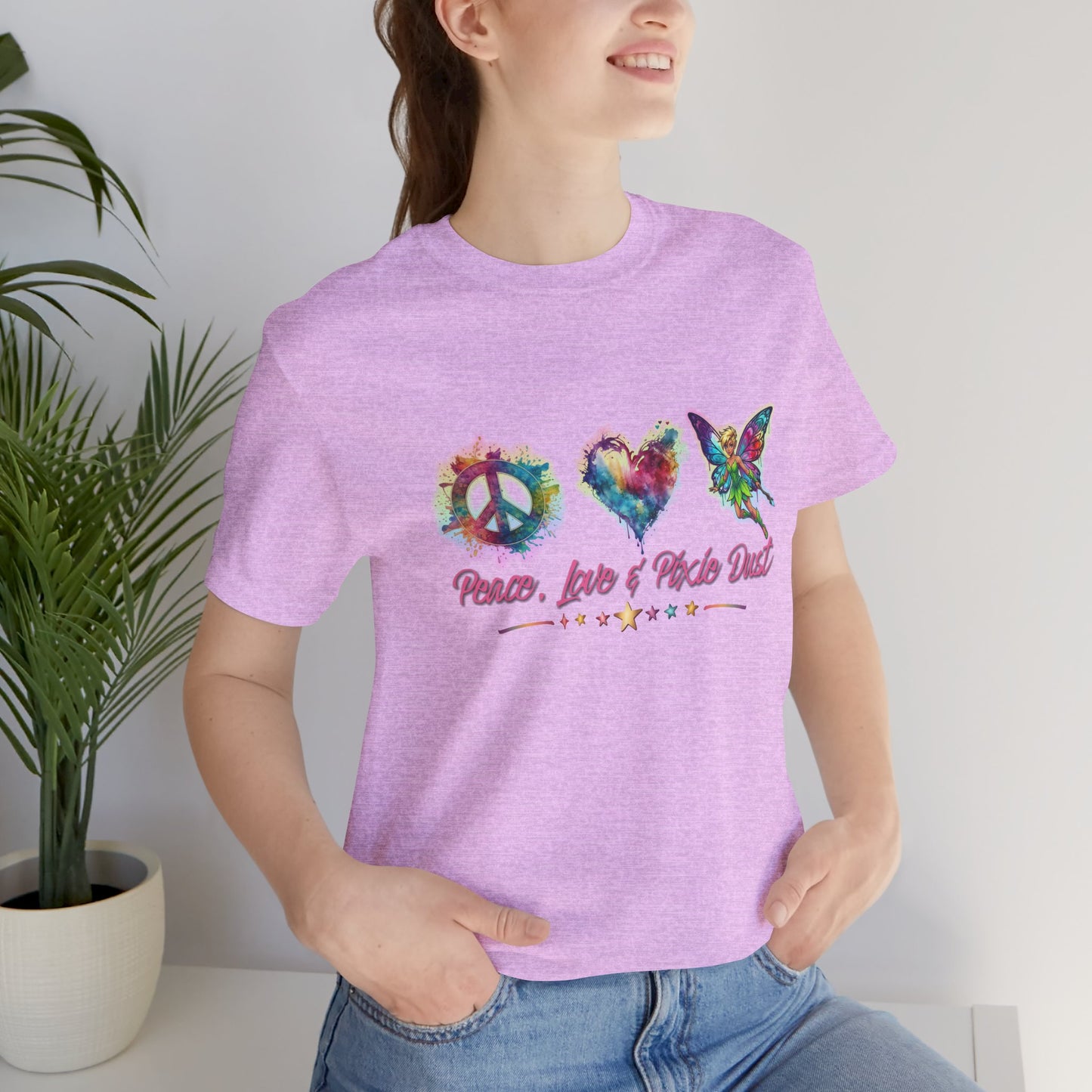Peace, Love & Pixie Dust Watercolor Fantasy T-Shirt