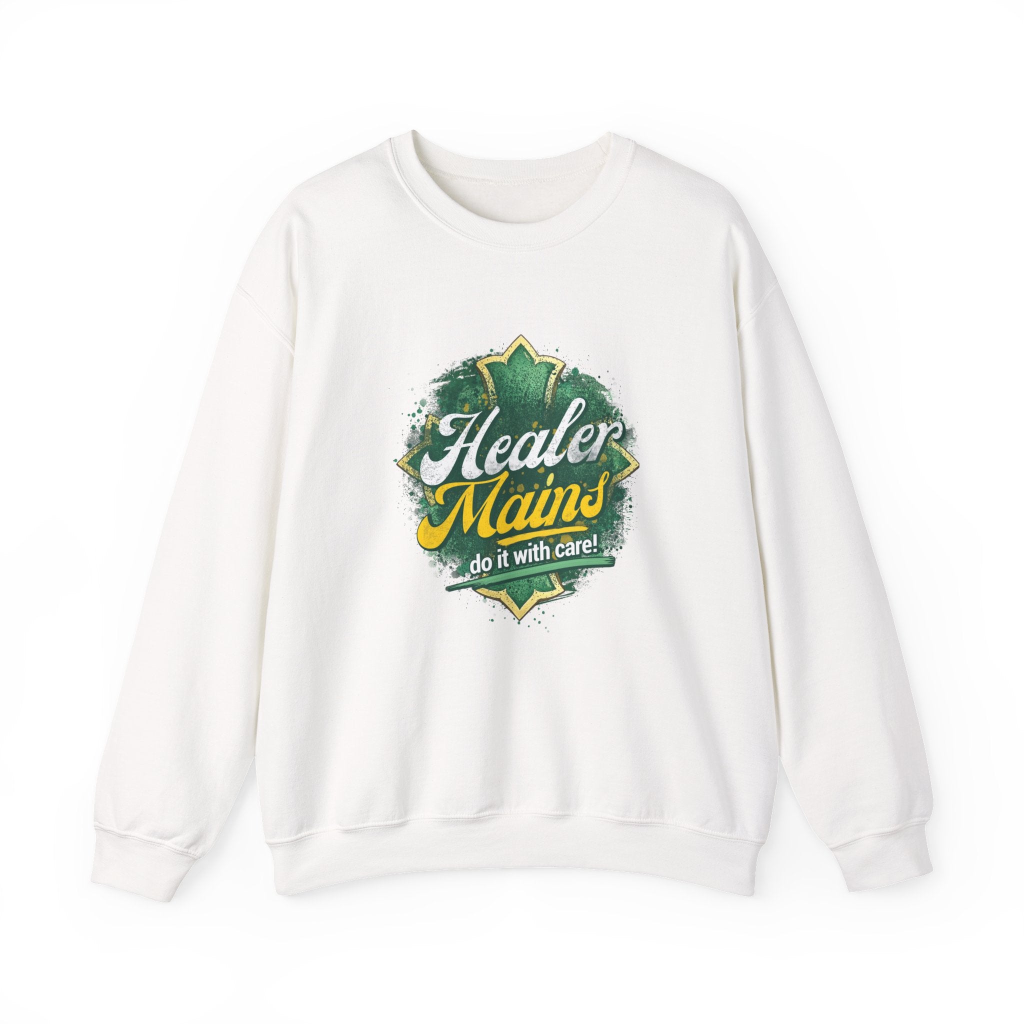 Healer Mains Crewneck Sweatshirt — Gamer RPG Healing Support Tee