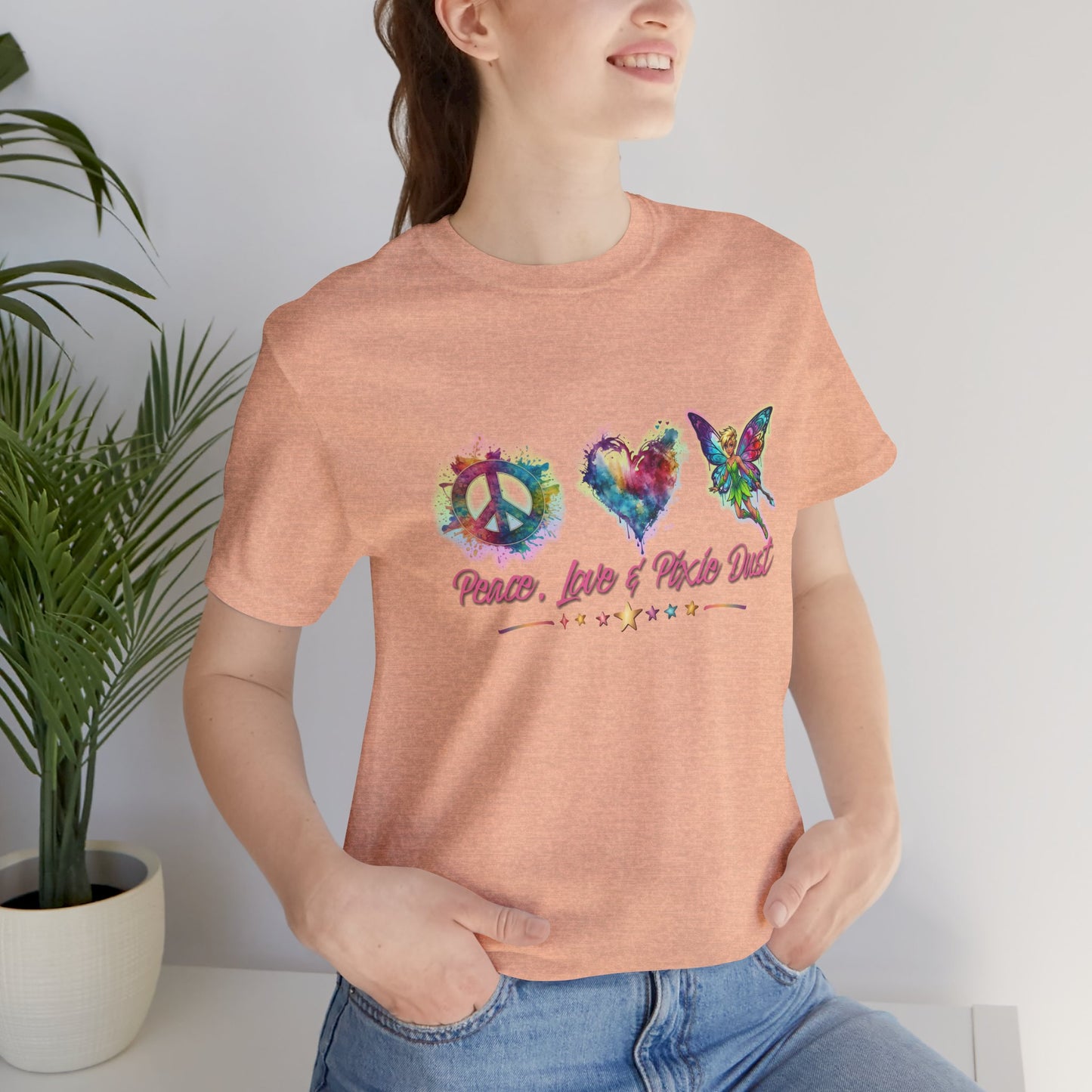 Peace, Love & Pixie Dust Watercolor Fantasy T-Shirt