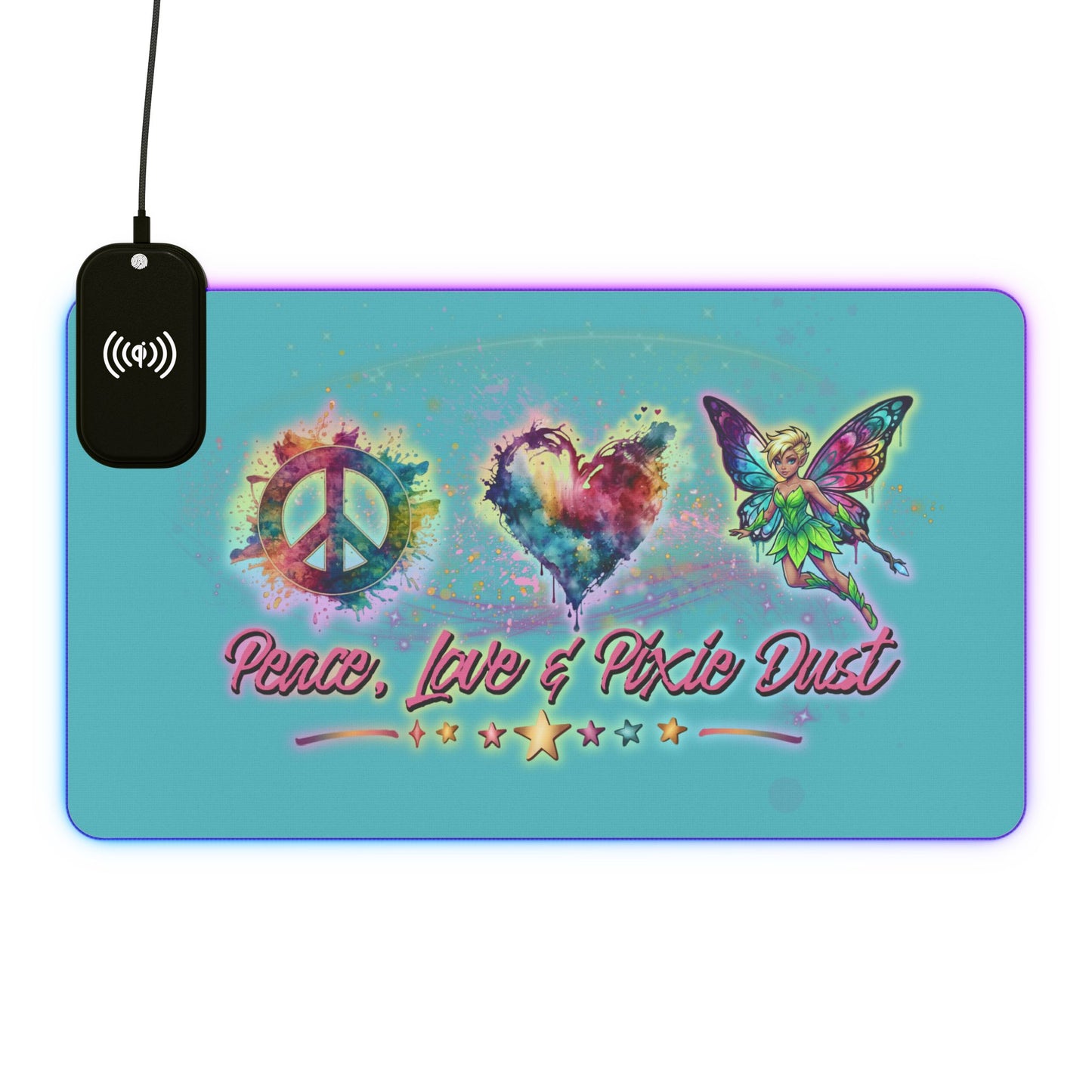 Peace, Love & Pixie Dust XL Fantasy Gaming Mouse Pad