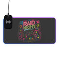 LED RGB Gaming Mouse Pad with Wireless Charging — "Raid Night" Neon Design