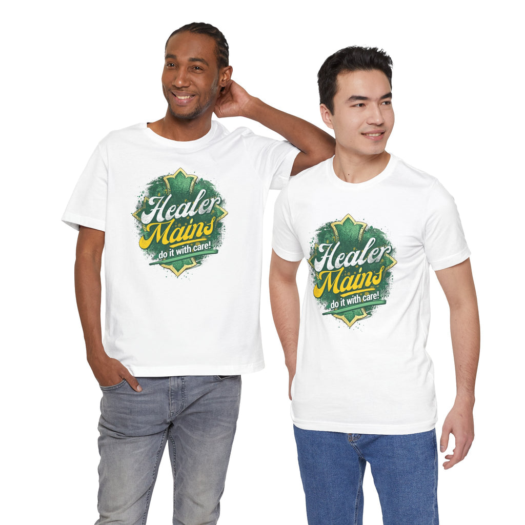 Healer Mains T-Shirt – “Do It With Care” Gamer Healer Tee
