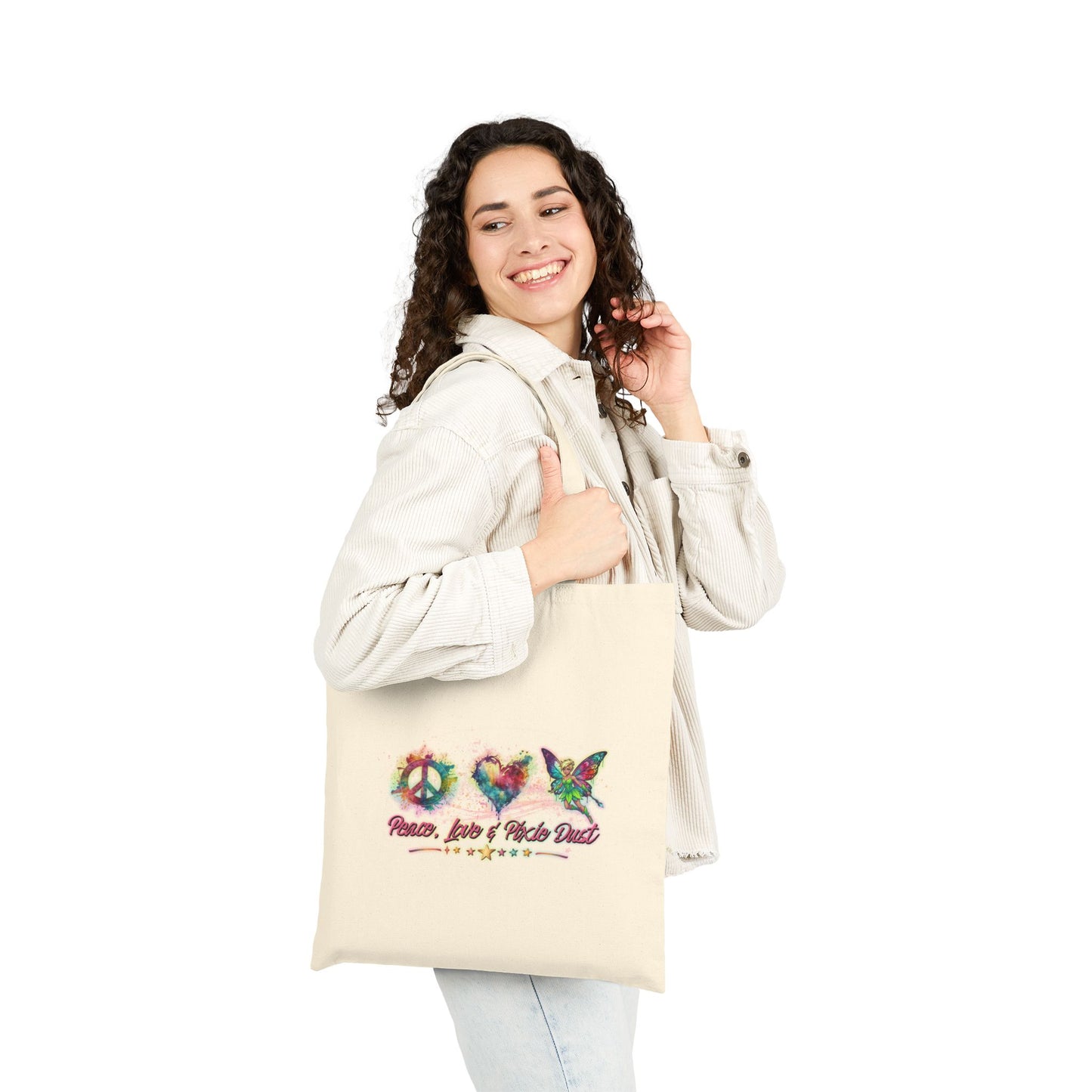 Peace, Love & Pixie Dust Fantasy Canvas Tote Bag