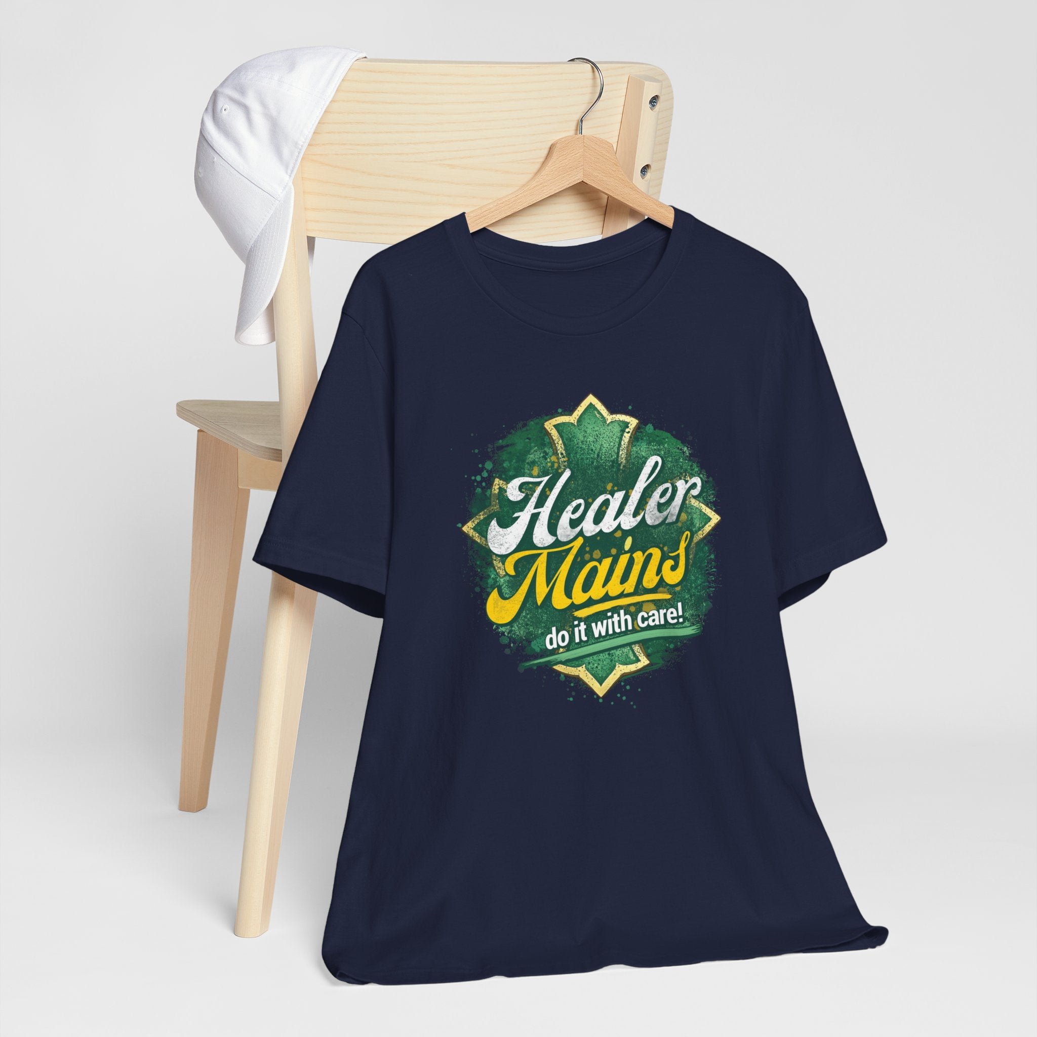 Healer Mains T-Shirt – “Do It With Care” Gamer Healer Tee