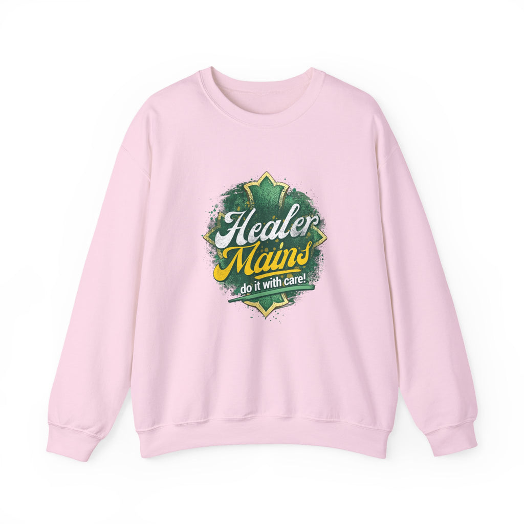 Healer Mains Crewneck Sweatshirt — Gamer RPG Healing Support Tee