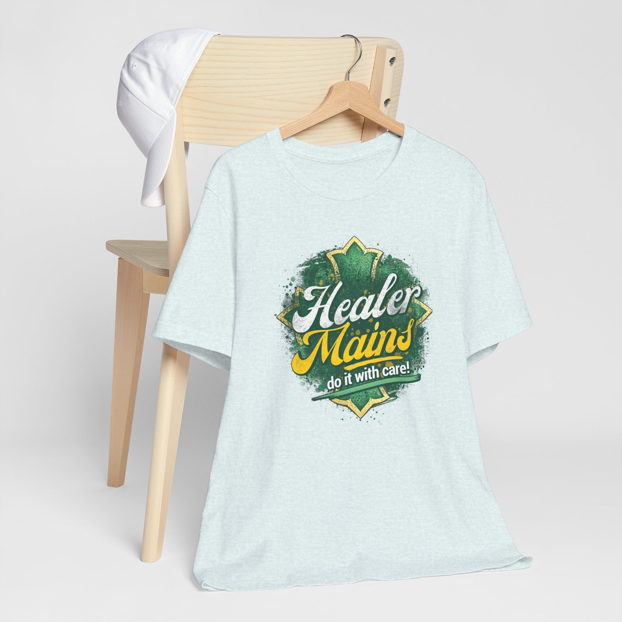 Healer Mains T-Shirt – “Do It With Care” Gamer Healer Tee