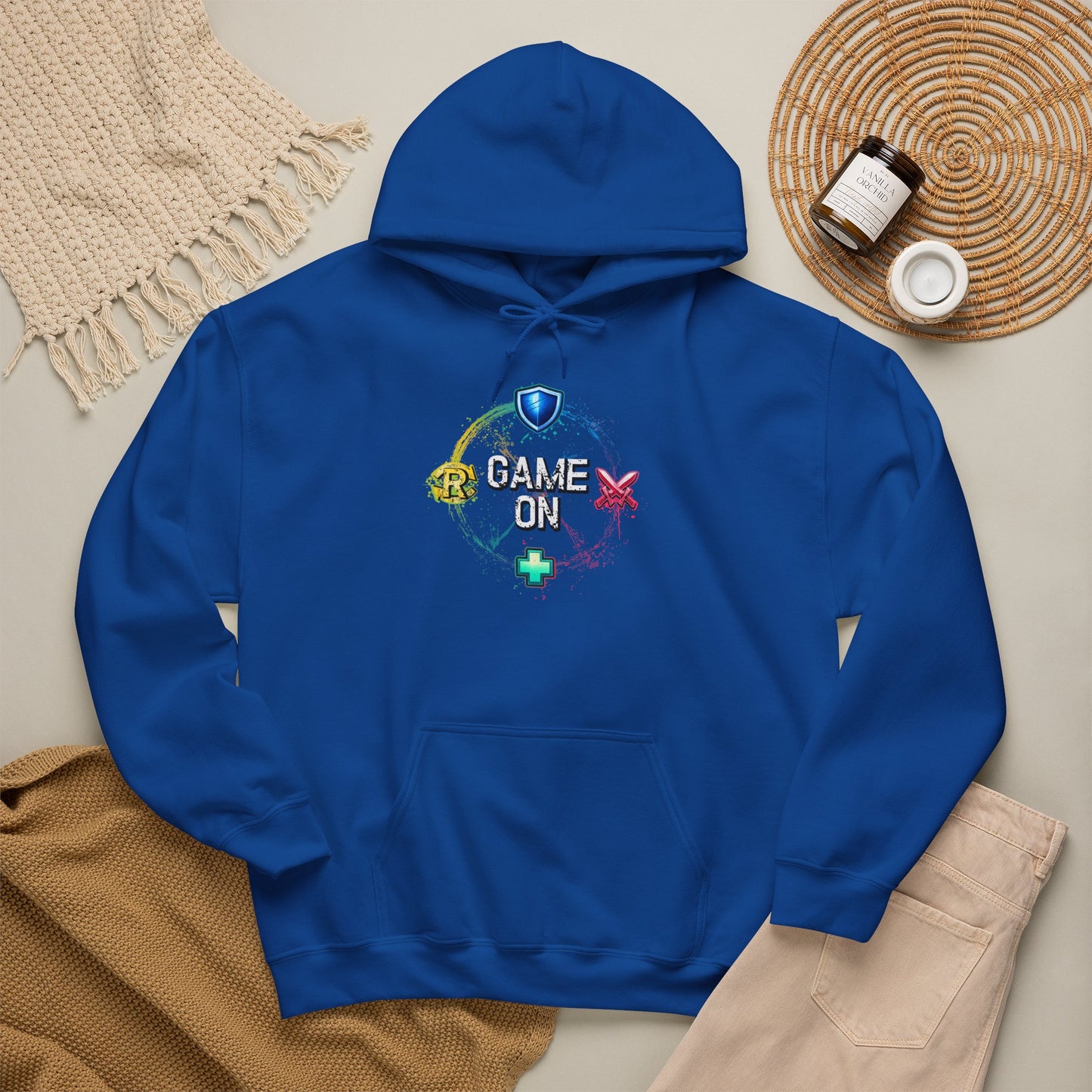 Tank DPS Heal Repeat Hoodie | MMO RPG Gamer Hoodie | Neon Graffiti Gaming Sweatshirt