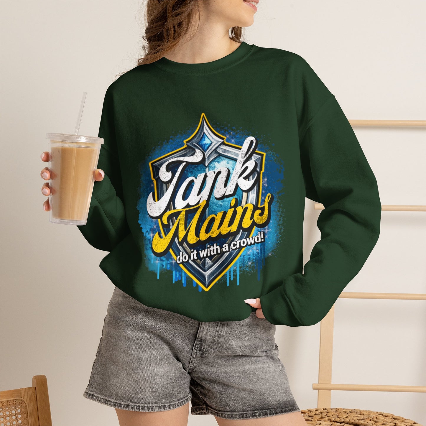 Tank Mains Crewneck Sweatshirt — Gamer Esports Graphic Pullover