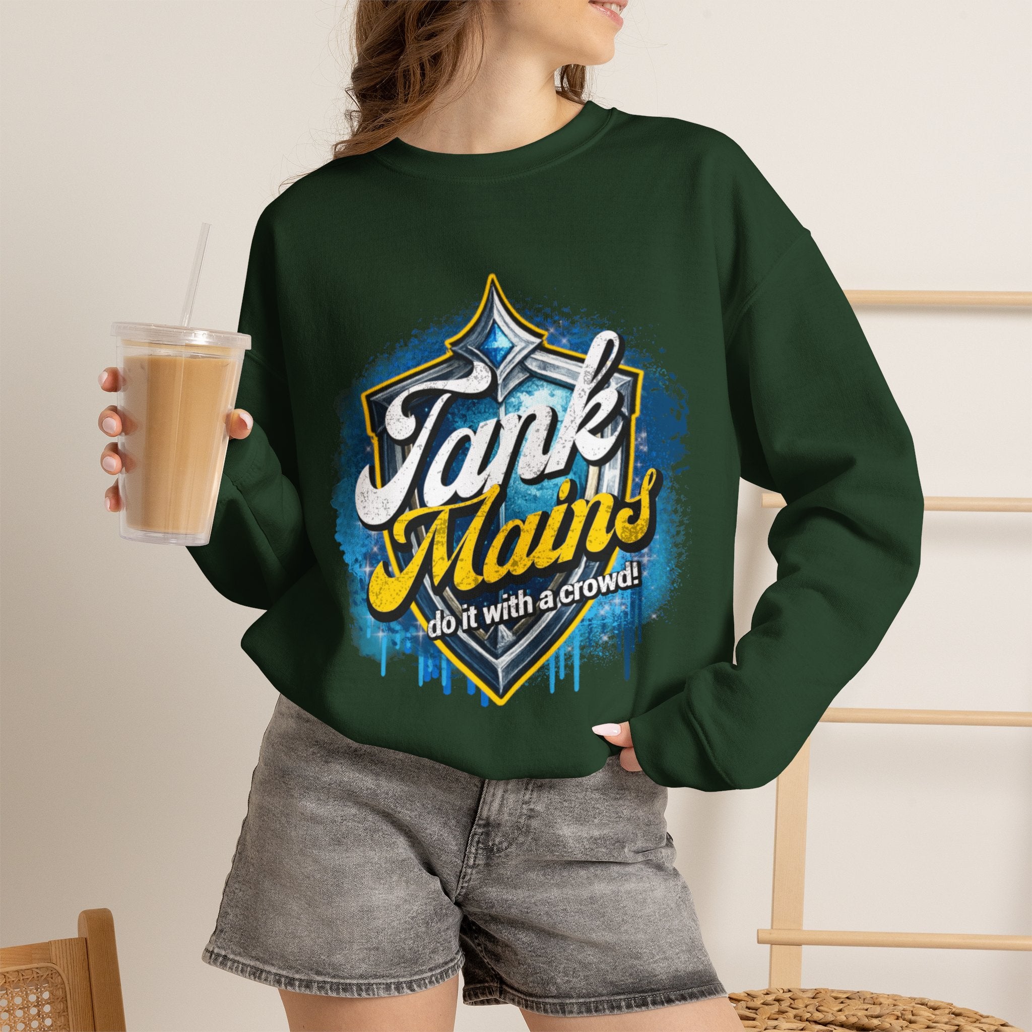 Tank Mains Crewneck Sweatshirt — Gamer Esports Graphic Pullover