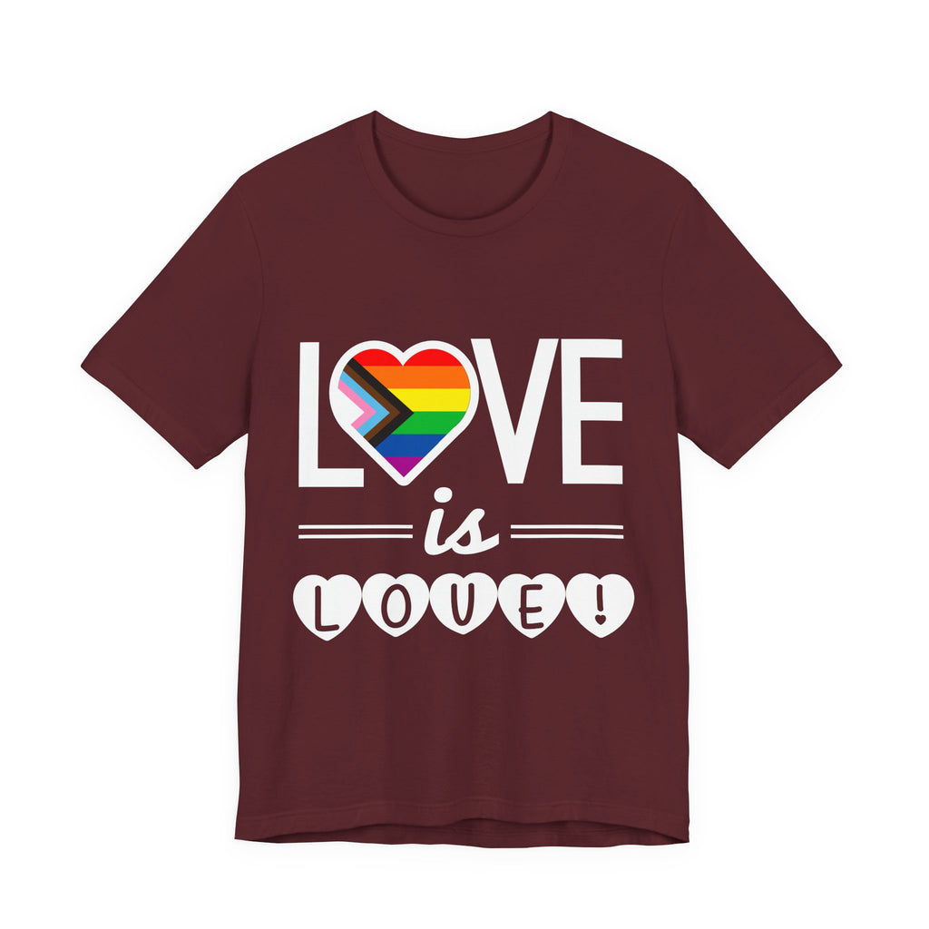 Love Is Love T-Shirt — Rainbow Heart Pride Tee